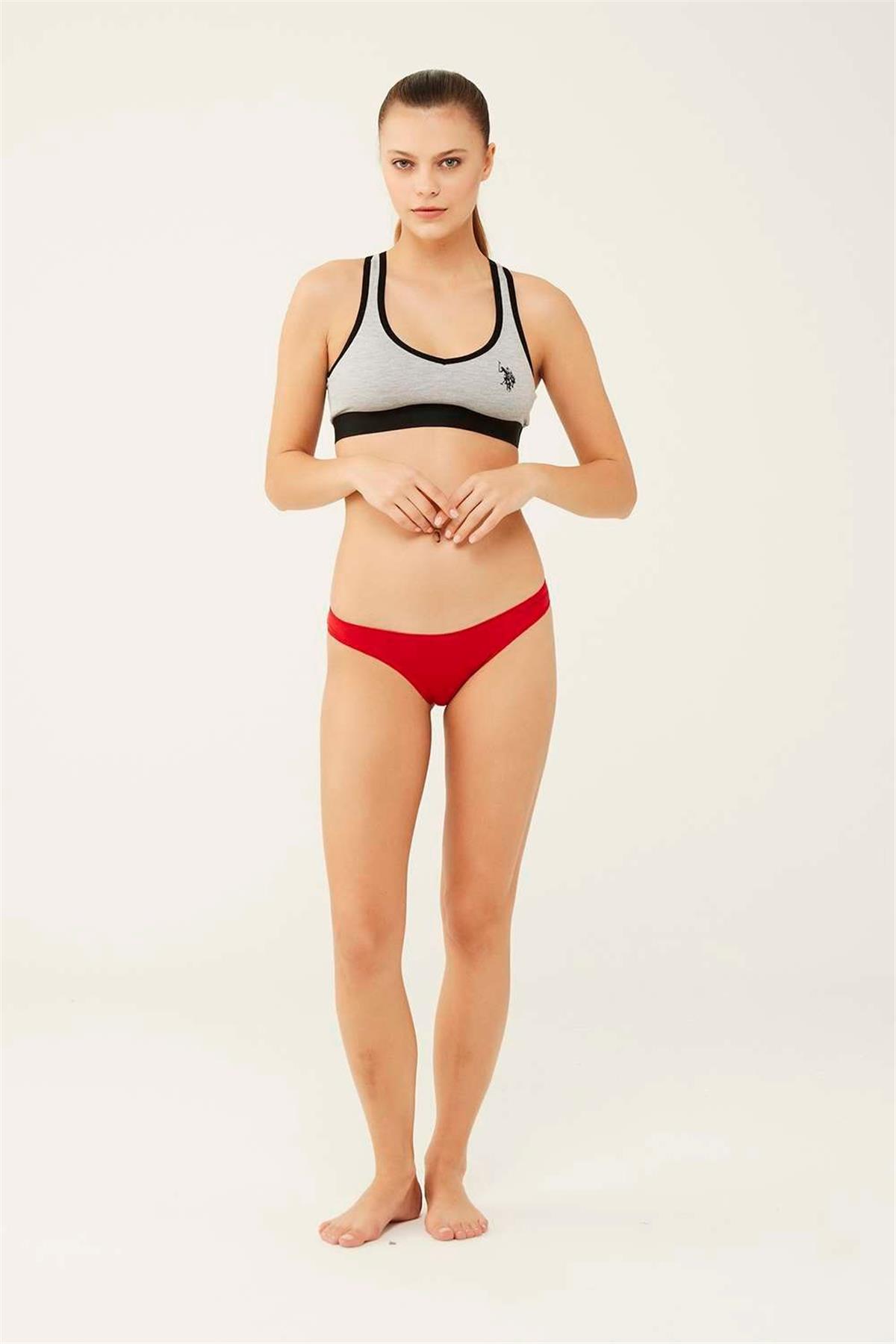 U.s Polo Assn. 67007 Kadın 5li Modal Brazilian Slip Külot-Siyah&Ten&Beyaz&Somon&Kırmızı