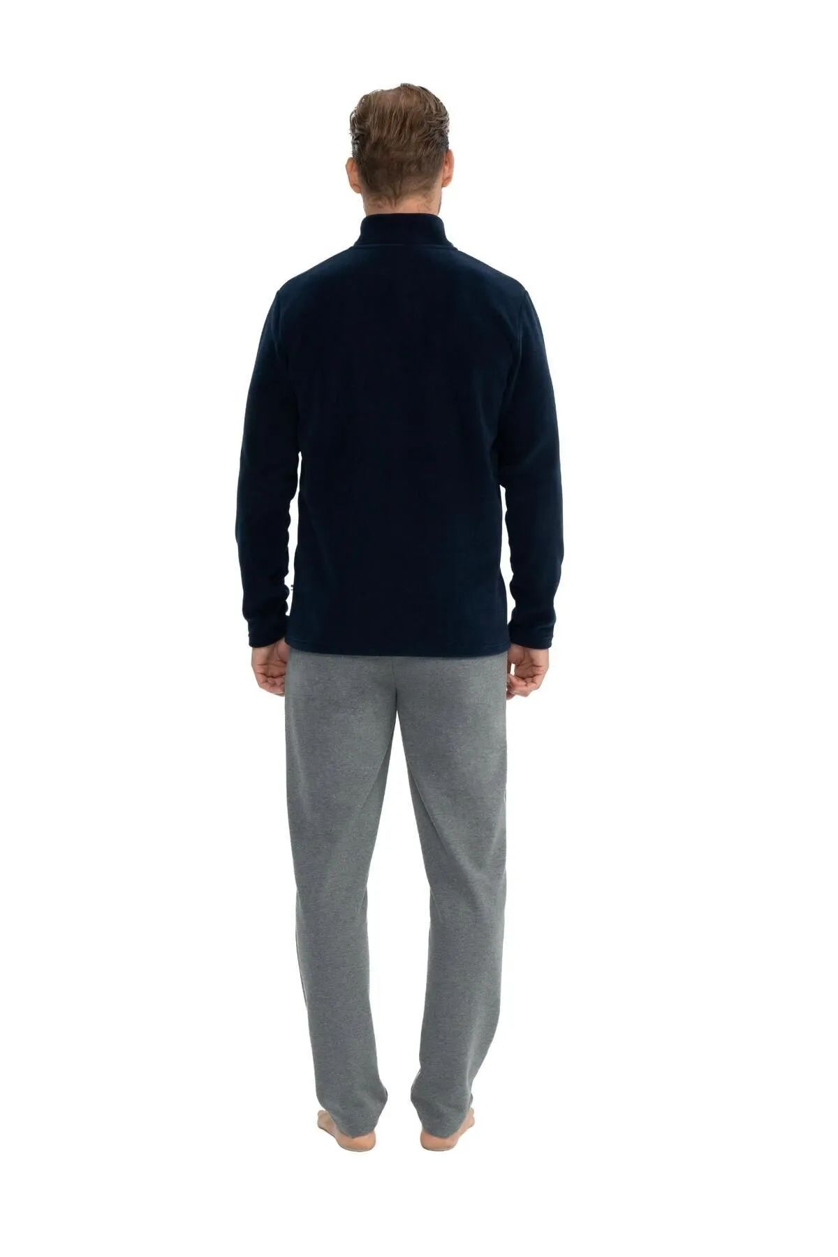 U.s Polo Assn. 18826 Erkek Polar Uzun Kollu Dik Yaka Rahat Ev Giyim-Lacivert