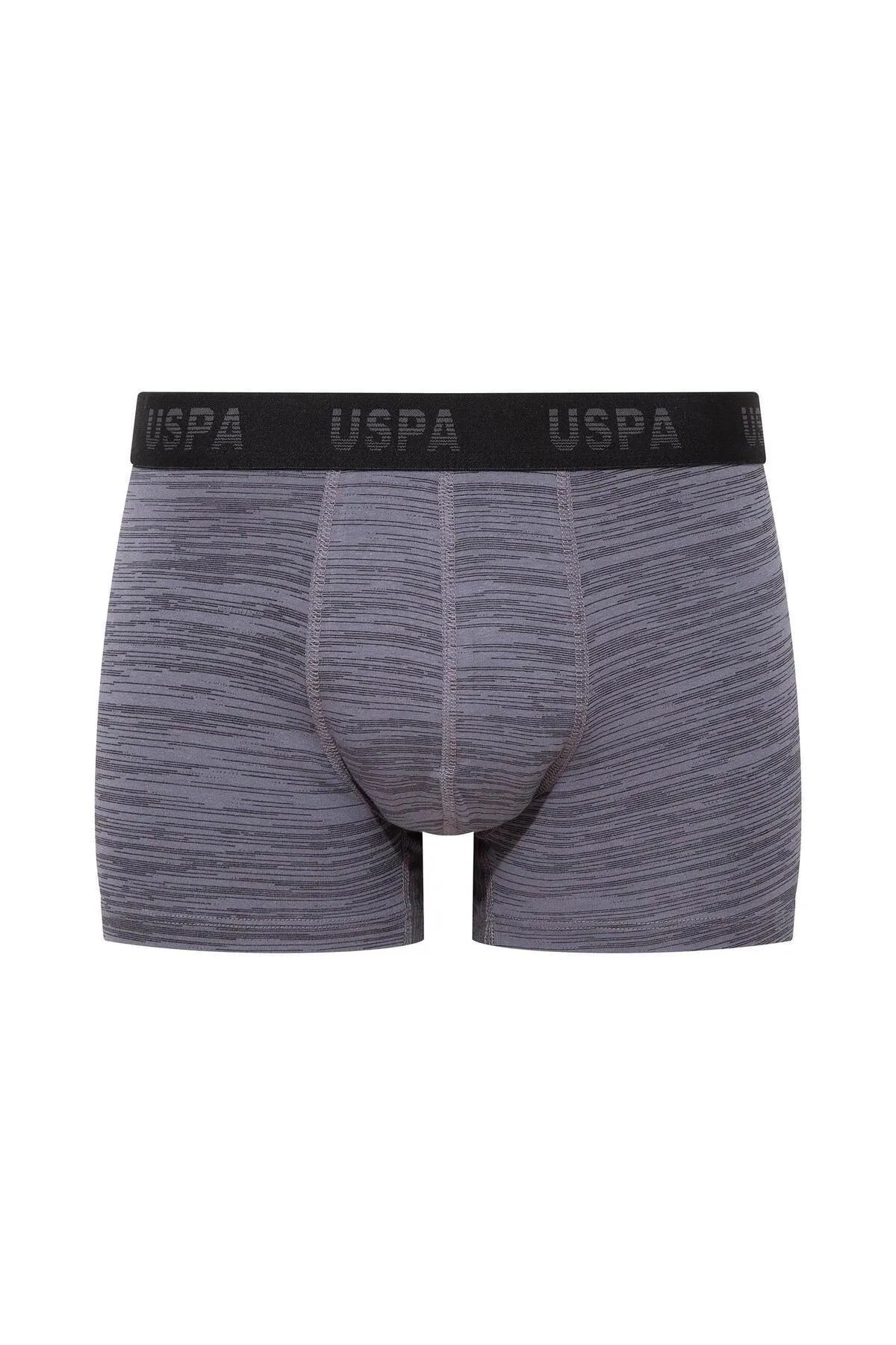 U.s Polo Assn. 80505 Erkek Pamuklu 3lü Boxer-Siyah&Antrasit&Baskılı