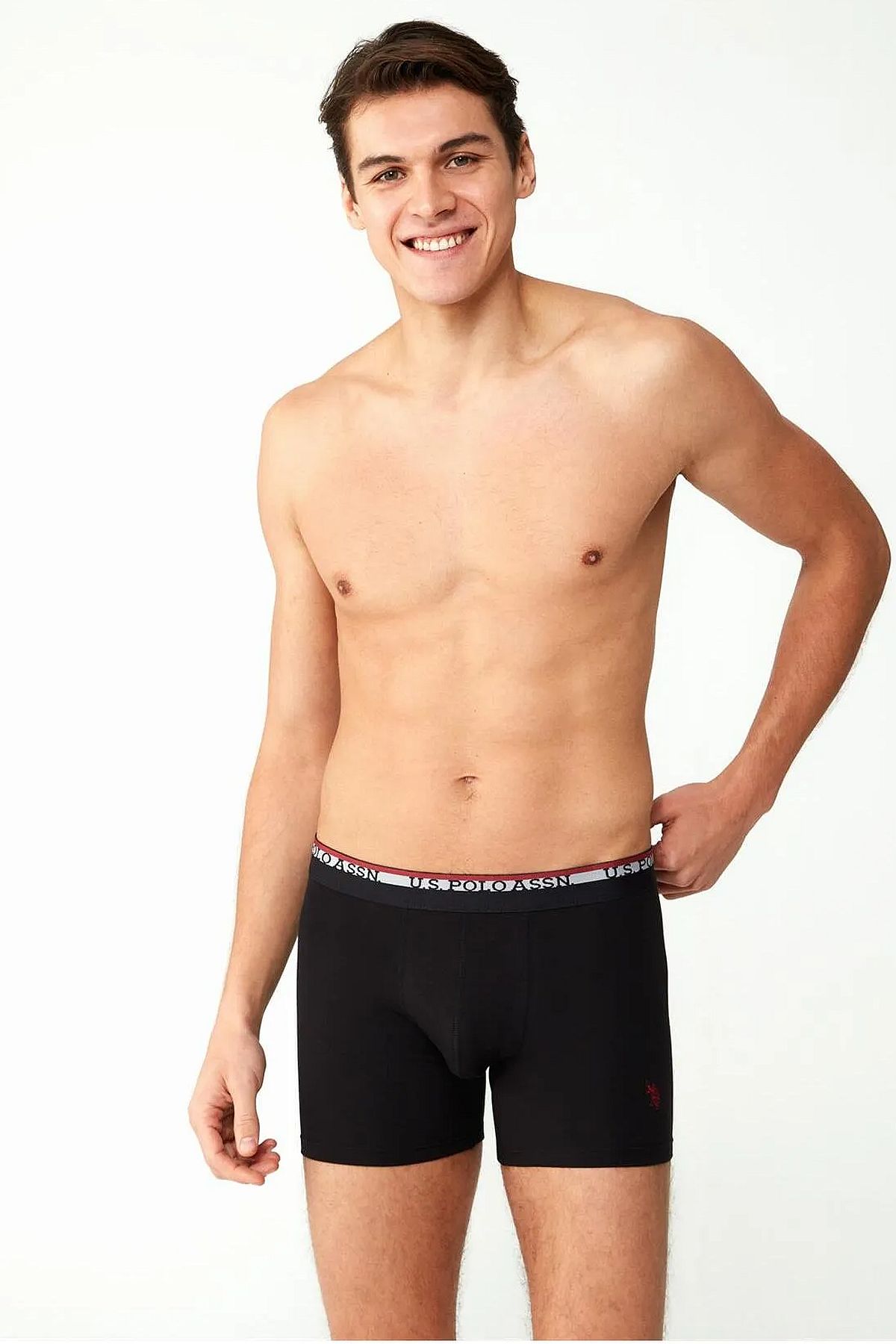U.s Polo Assn. 80489 Erkek Modal 2li Boxer-Siyah&Antrasit