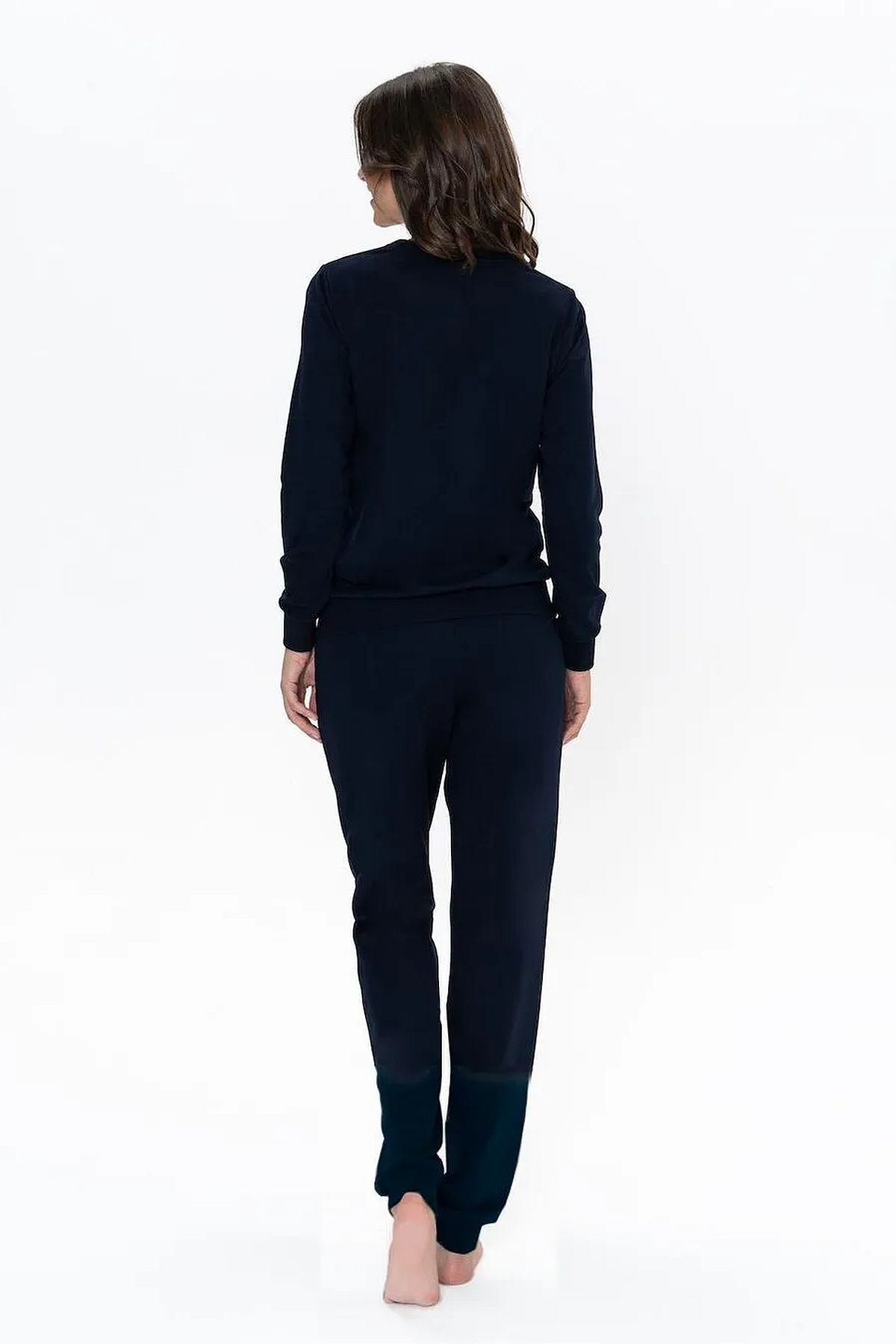 U.s Polo Assn. 20111 Kadın Uzun Kollu Bisiklet Yaka Paçası Lastikli Rahat Ev giyim-Lacivert