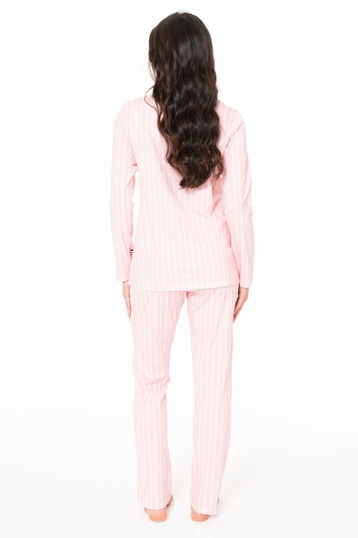 U.s Polo Assn. 20138 Kadın Uzun Kollu Gömlek Pijama Takım-Pembe