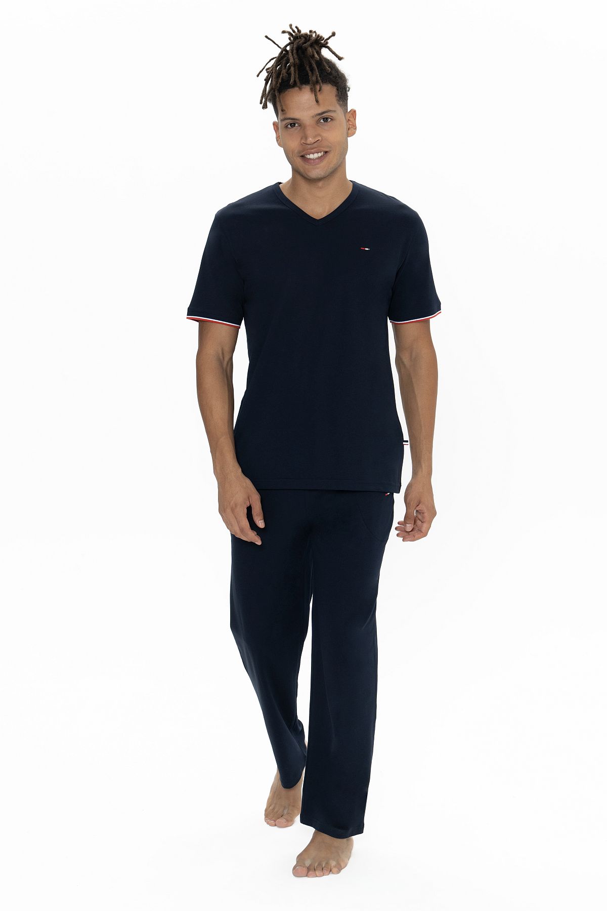 U.s Polo Assn. 18896 Erkek Kısa Kollu Bisiklet Yaka Pijama Takımı-Lacivert