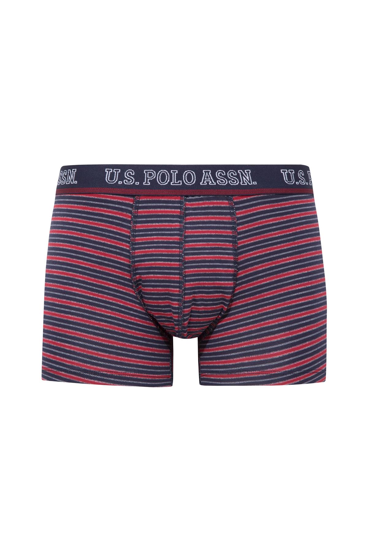 U.s Polo Assn. 80516 Erkek Pamuklu 3lü Boxer-Bordo&Lacivert&Baskılı
