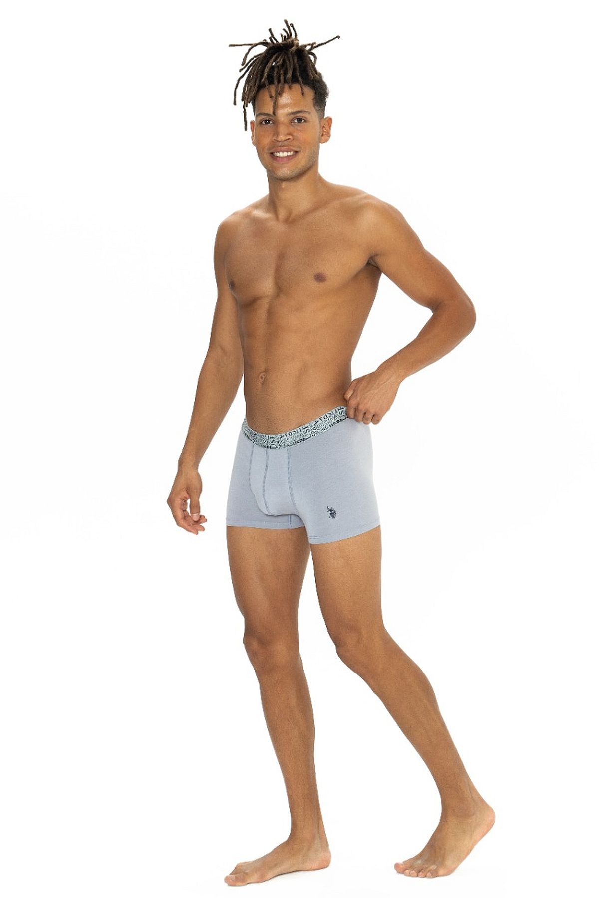 U.s Polo Assn. 80543 Erkek Pamuklu 3lü Boxer-Siyah&Lacivert&Grimelanj