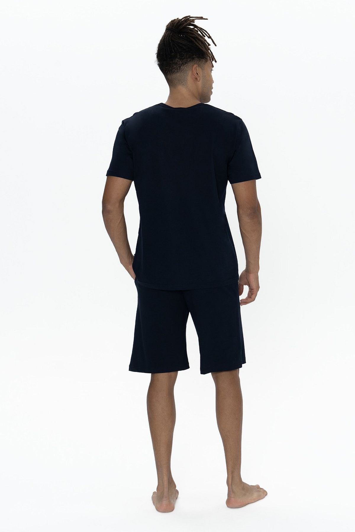 U.s Polo Assn. 18903 Erkek Kısa Kollu Bisiklet Yaka 3lü Pijama Takımı-Lacivert