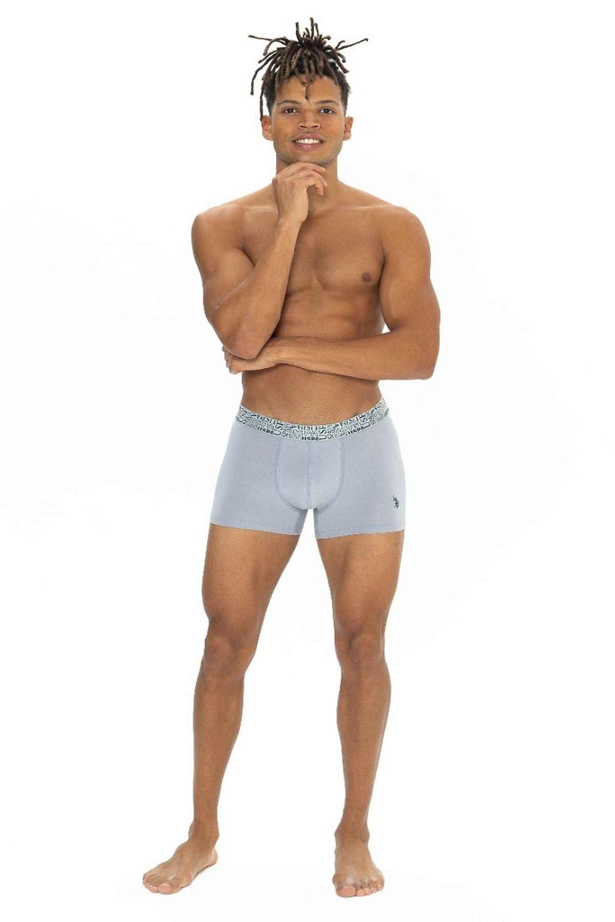 U.s Polo Assn. 80543 Erkek Pamuklu 3lü Boxer-Lacivert&İndigo&Gri