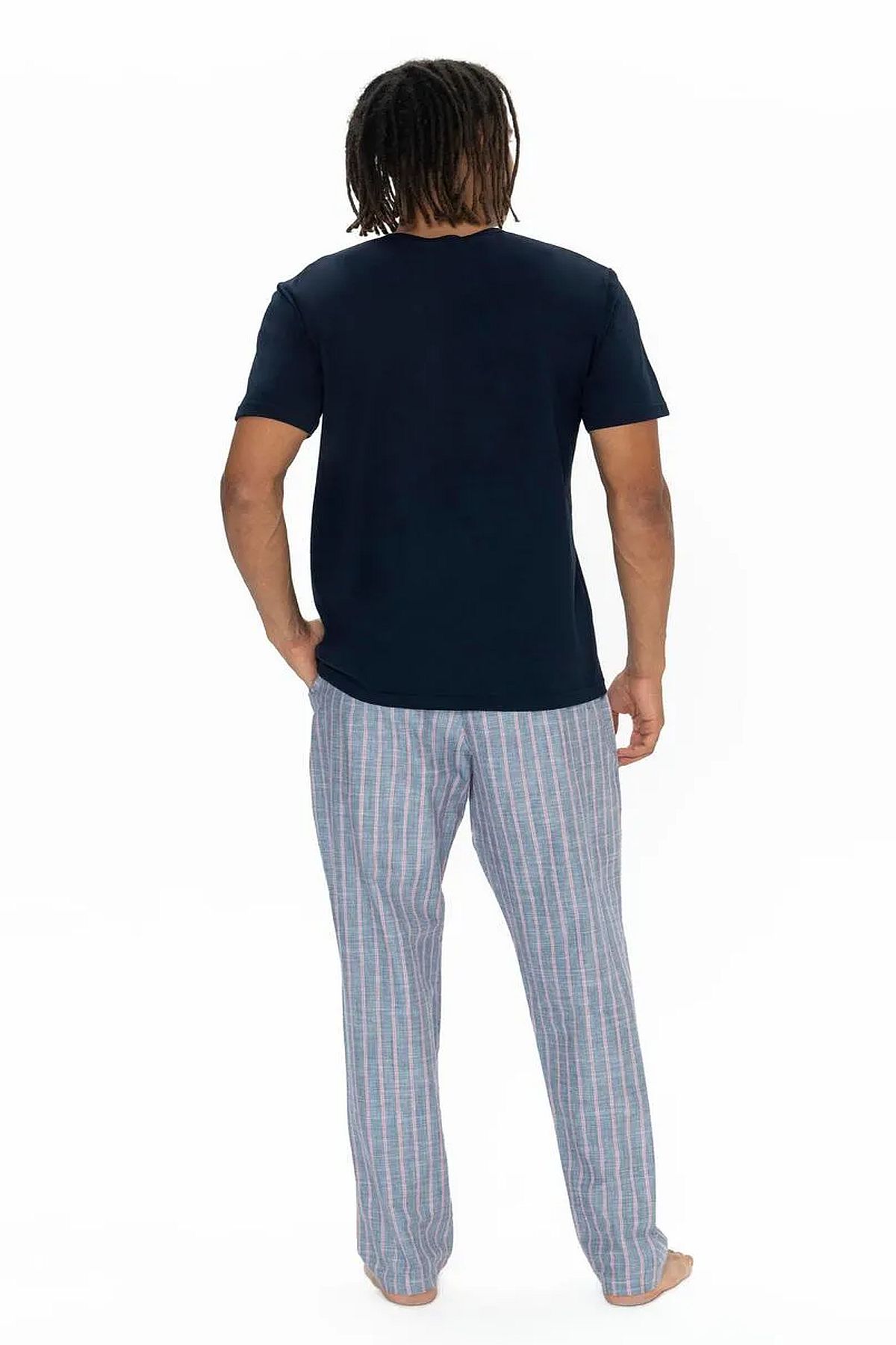U.s Polo Assn. 18915 Erkek Kısa Kollu Yakası Düğmeli Pijama Takımı-Lacivert