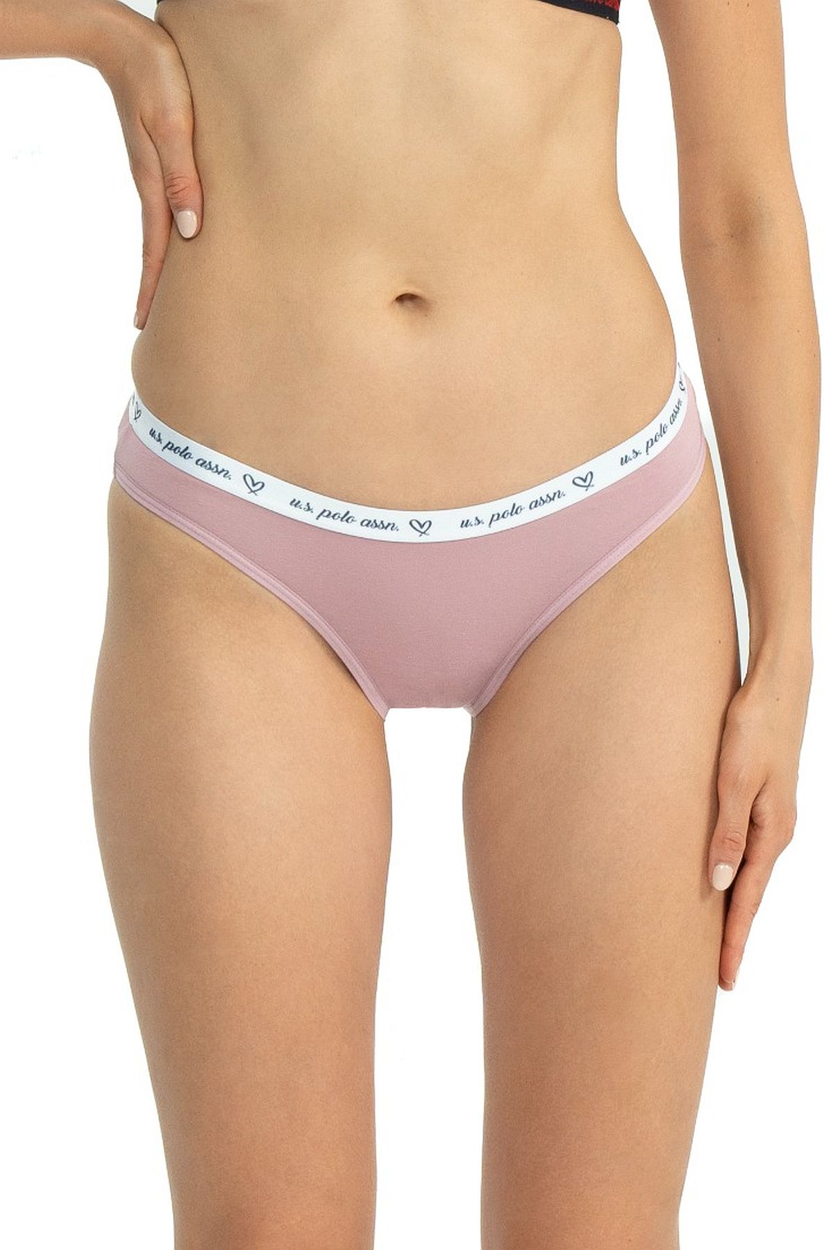 U.s Polo Assn. 66436 Kadın Karışık Desen Pamuklu 3lü Slip Külot-Gülkurusu