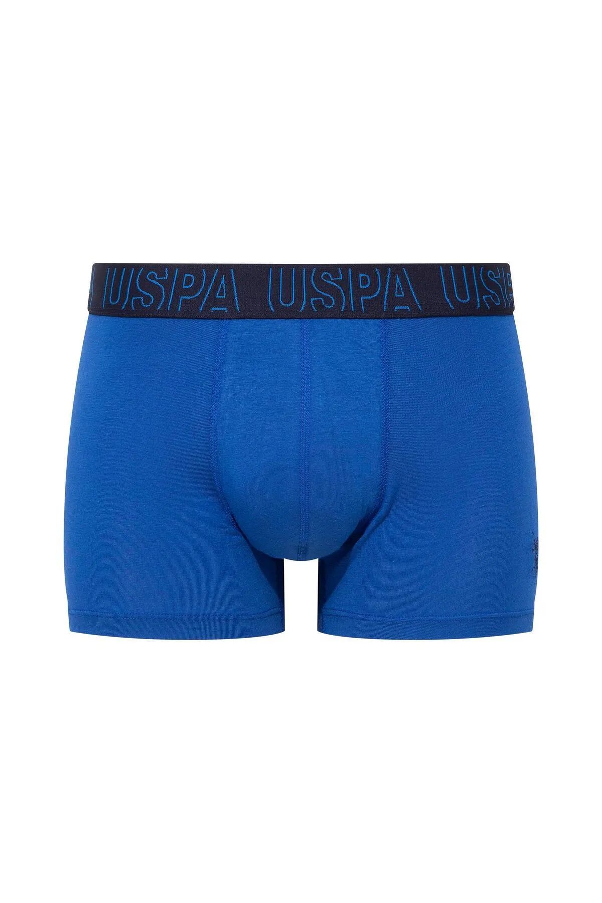 U.s Polo Assn. 80518 Erkek Pamuklu 3lü Boxer-Saks&Antrasit&Siyah
