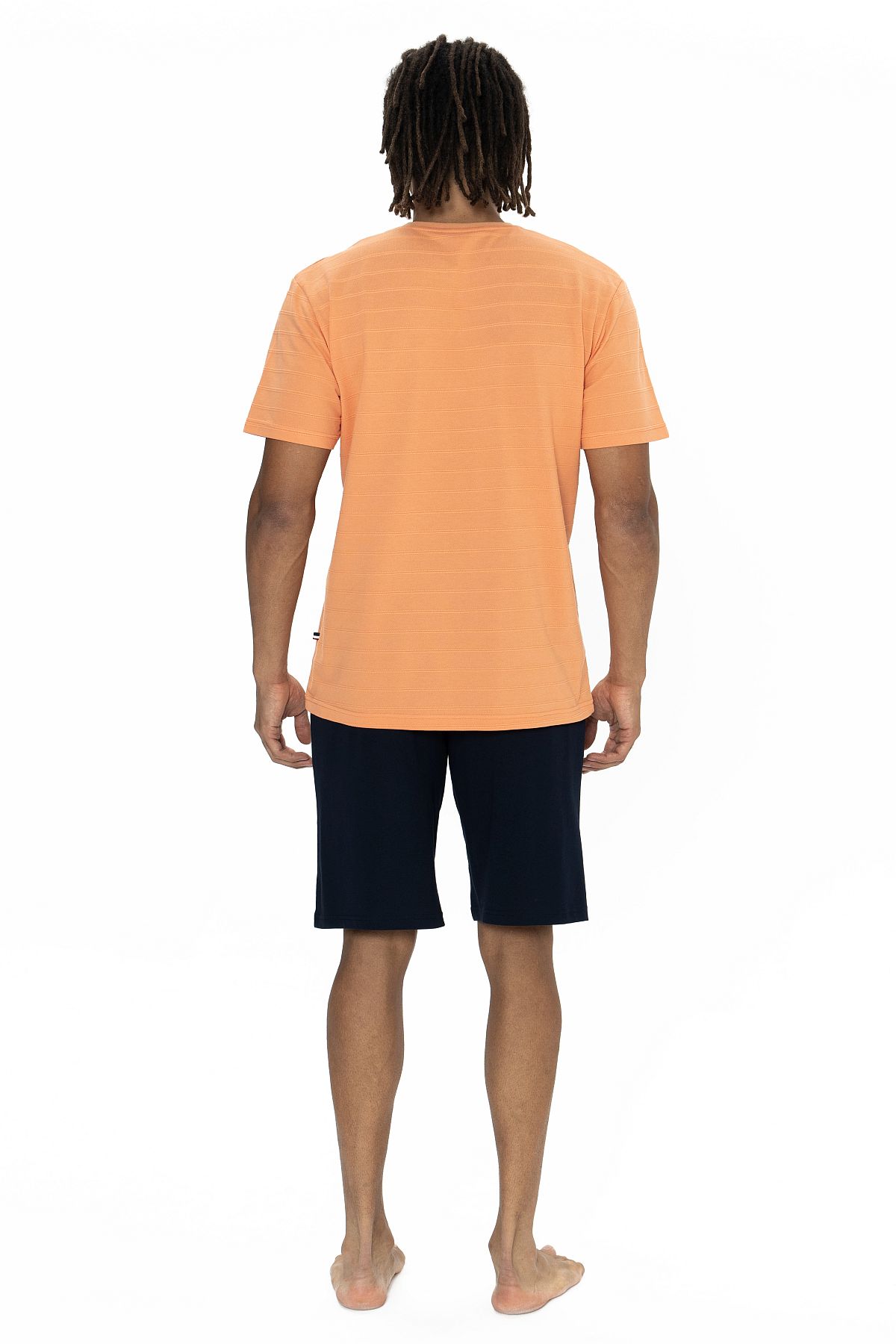 U.s Polo Assn. 18881 Erkek Kısa Kollu Bisiklet Yaka Şortlu Pijama Takımı-Turuncu