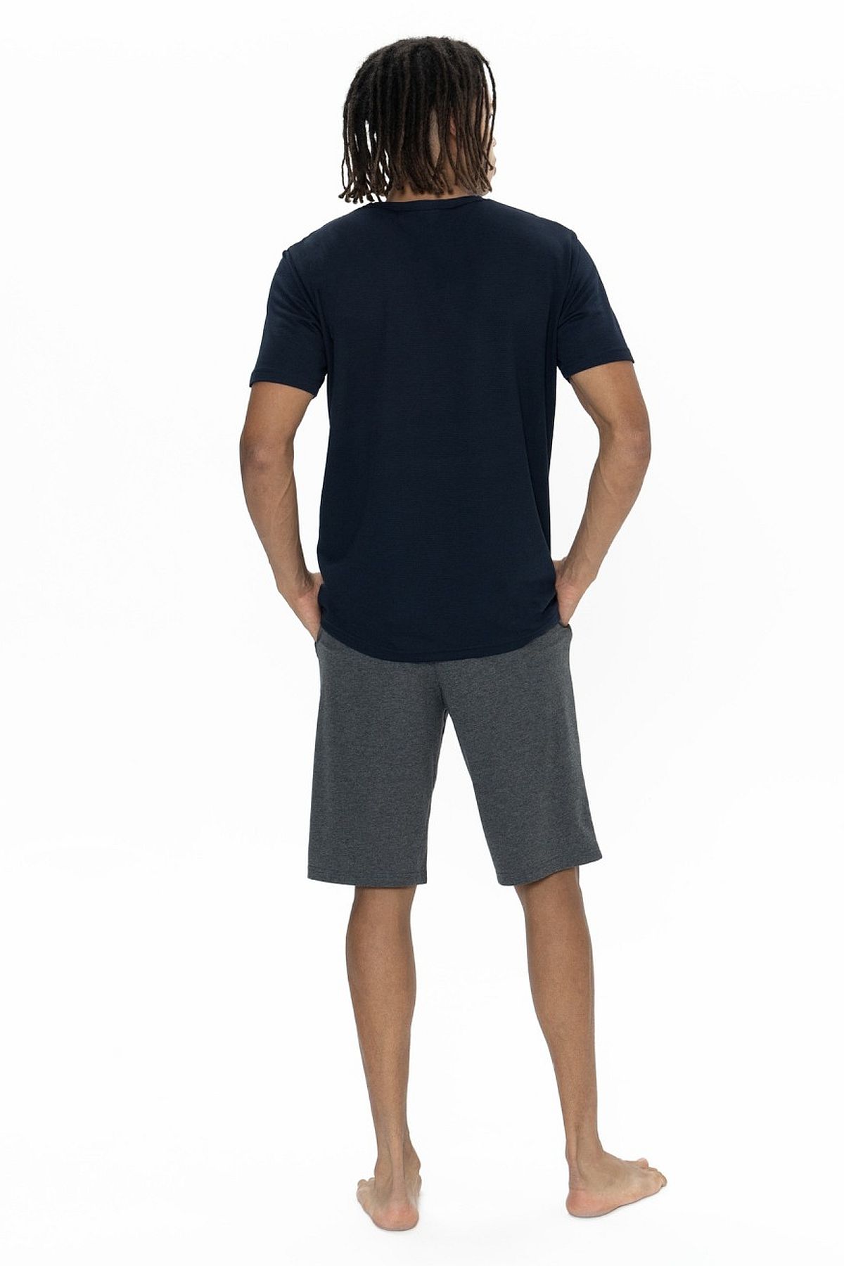 U.s Polo Assn. 18904 Erkek Kısa Kollu Bisiklet Yaka Şortlu Pijama Takımı-Lacivert
