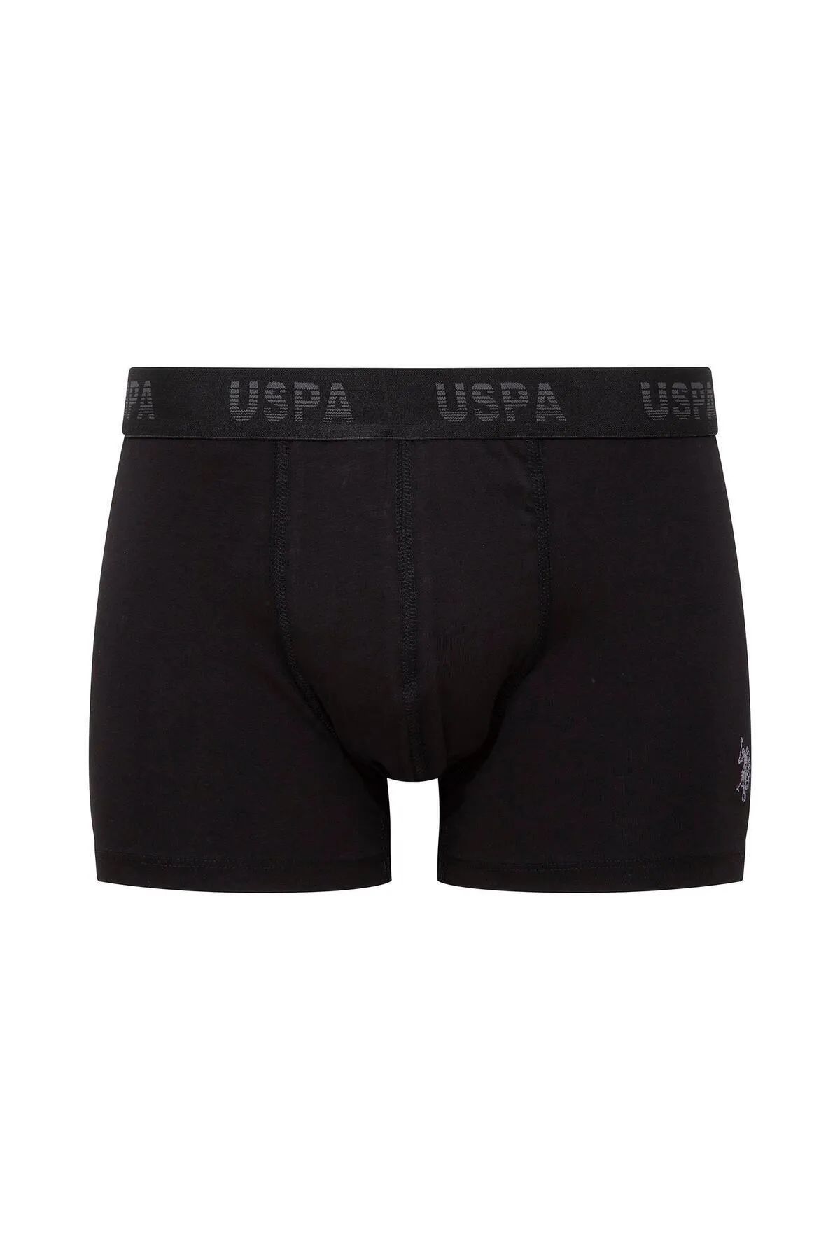 U.s Polo Assn. 80505 Erkek Pamuklu 3lü Boxer-Siyah&Antrasit&Baskılı