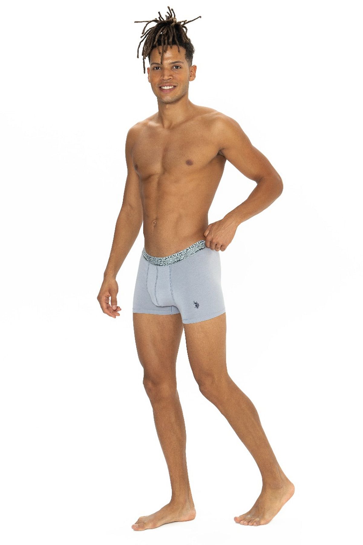 U.s Polo Assn. 80543 Erkek Pamuklu 3lü Boxer-Lacivert&İndigo&Gri