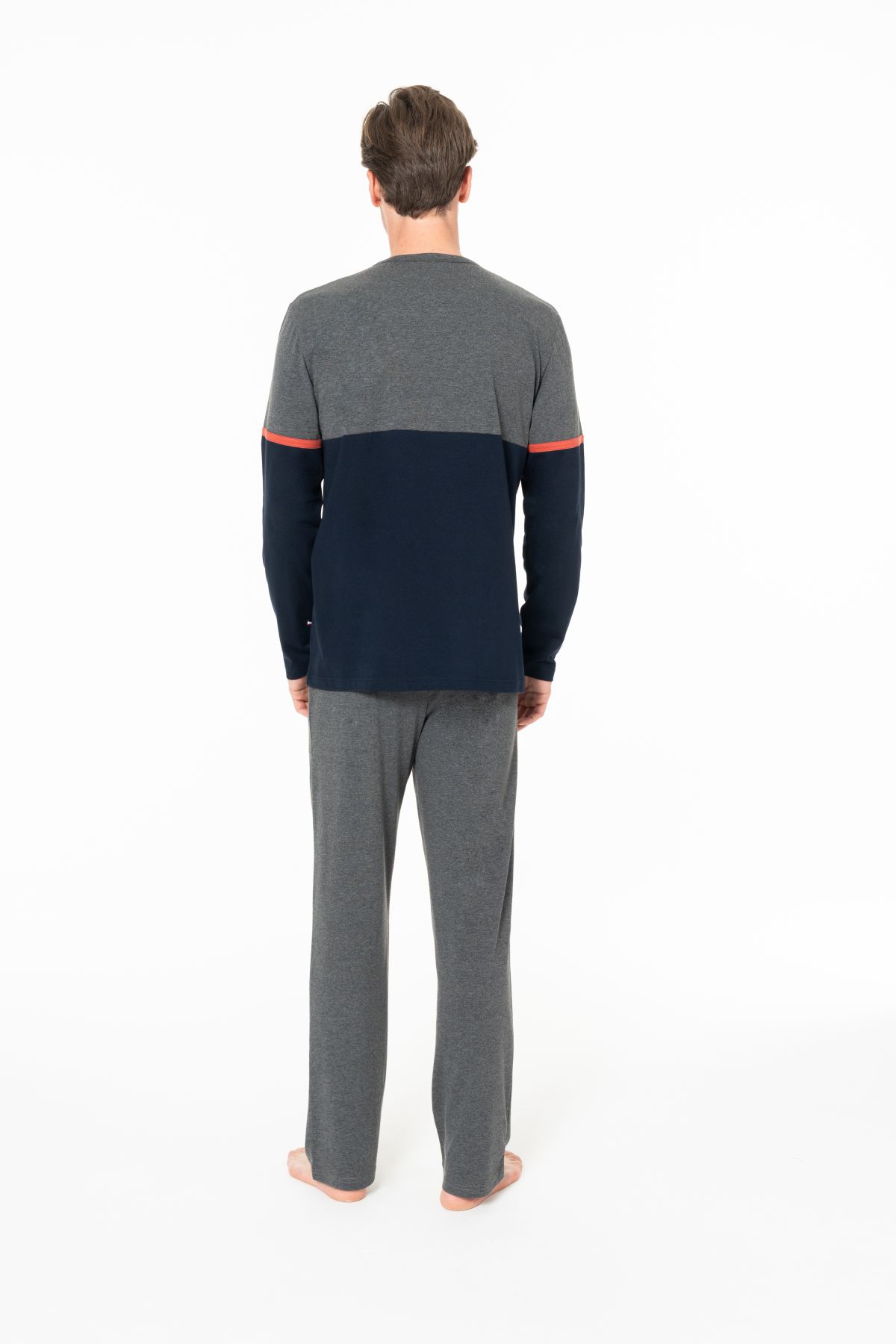 U.s Polo Assn. 18952 Erkek Uzun Kollu Bisiklet Yaka Pijama Takımı-Lacivert