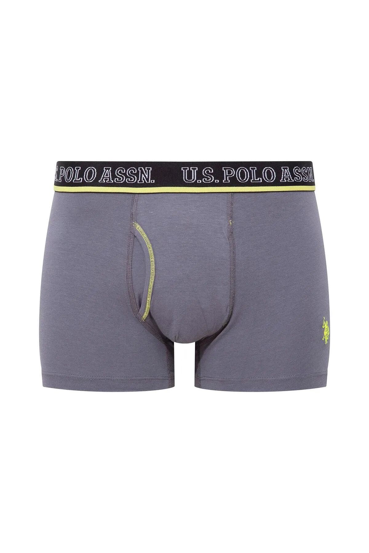 U.s Polo Assn. 80508 Erkek Pamuklu 3lü Boxer-Saks&Antrasit&Siyah