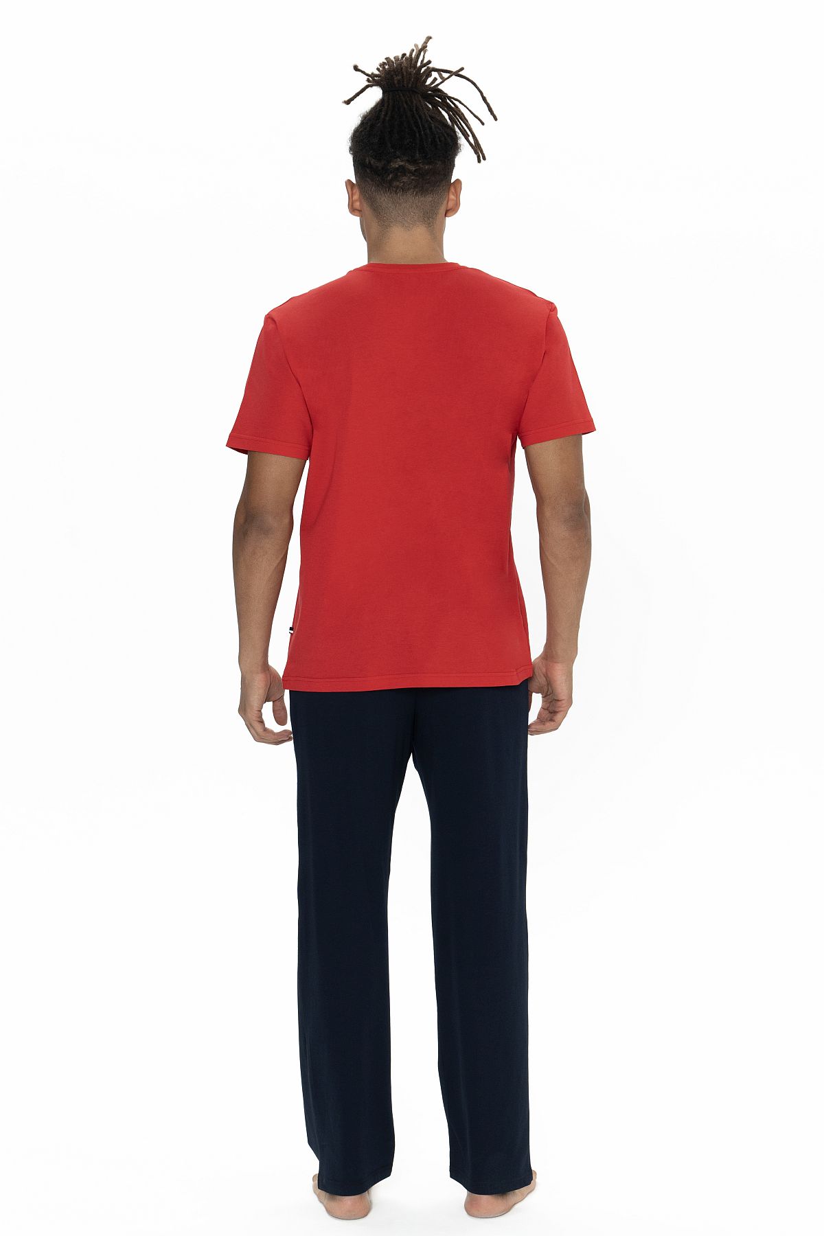 U.s Polo Assn. 18895 Erkek Kısa Kollu Bisiklet Yaka Pijama Takımı-Kırmızı