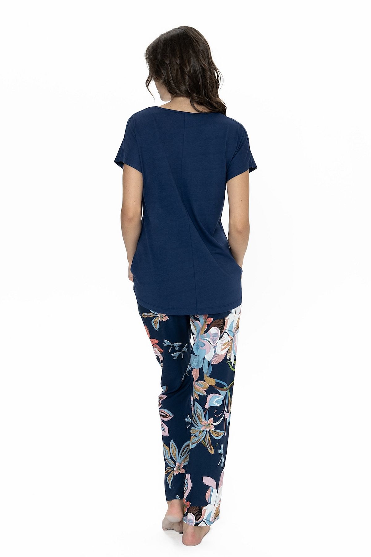 U.s Polo Assn. 20100 Kadın Kısa Kollu Bisiklet Yaka Pijama Takımı-Lacivert