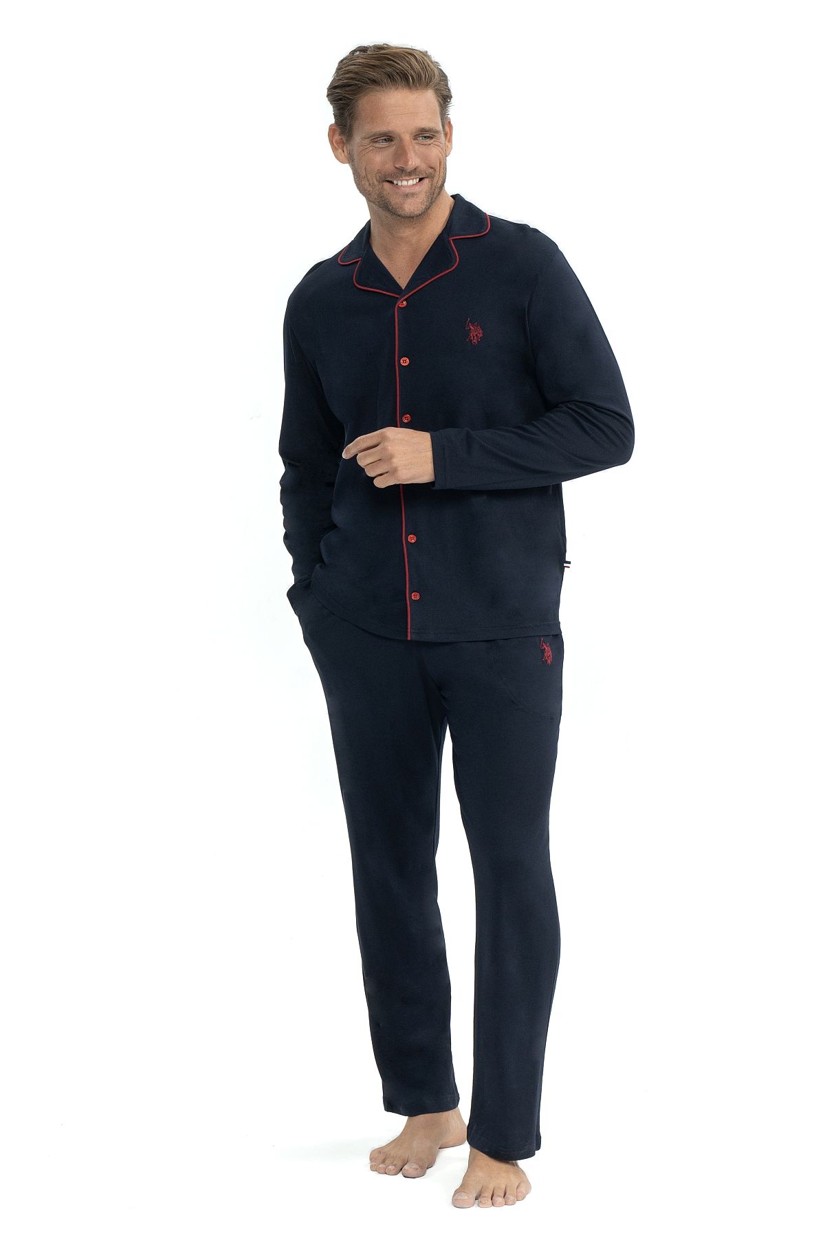 PijamalarU.s Polo Assn. 12039 Erkek Uzun Kollu Önden Düğmeli Gömlek Pijama Takım-Lacivert | Pijamapazari.comU.s Polo Assn. 12039 Erkek Uzun Kollu Önden Düğmeli Gömlek Pijama Takım-Lacivert