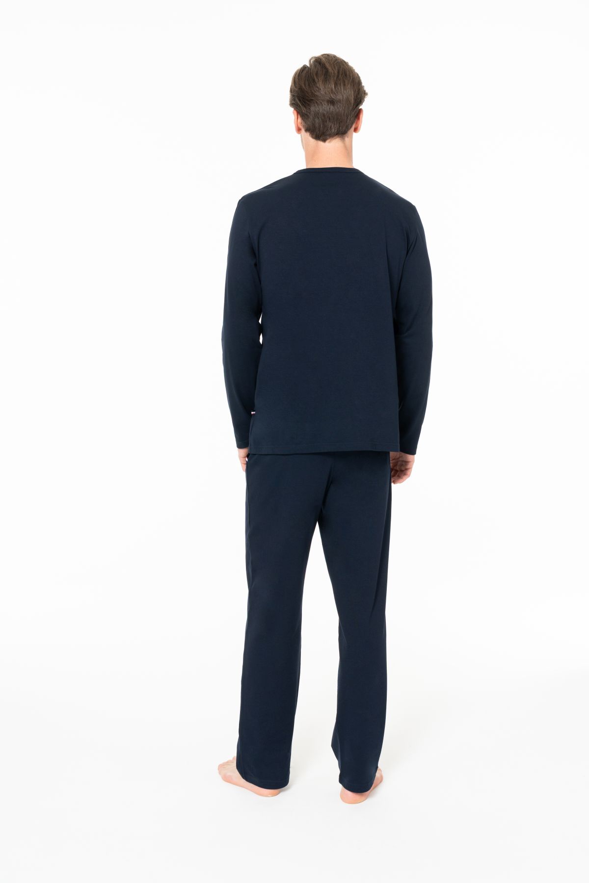 U.s Polo Assn. 18945 Erkek Uzun Kollu Bisiklet Yaka Pijama Takımı-Lacivert