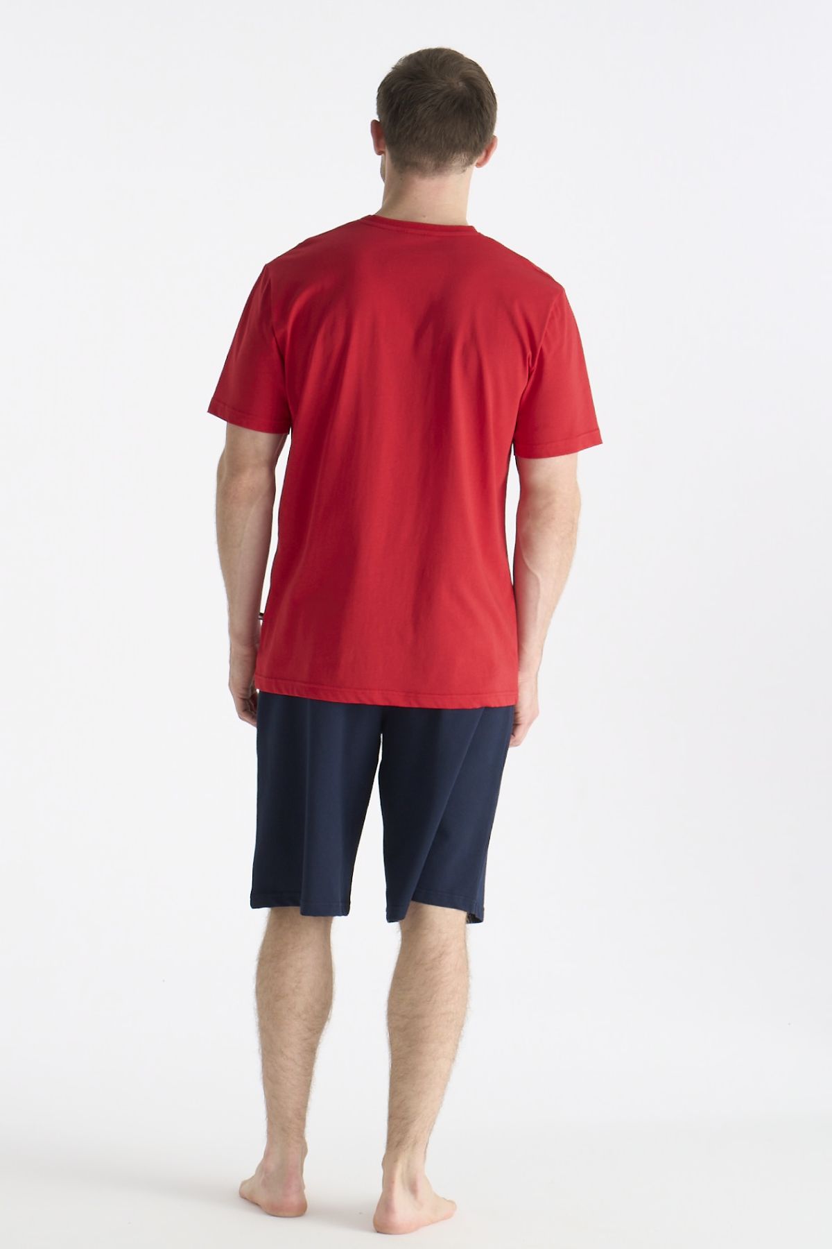 U.s Polo Assn. 19011 Erkek Kısa Kollu Şortlu Pijama Takımı-Kırmızı