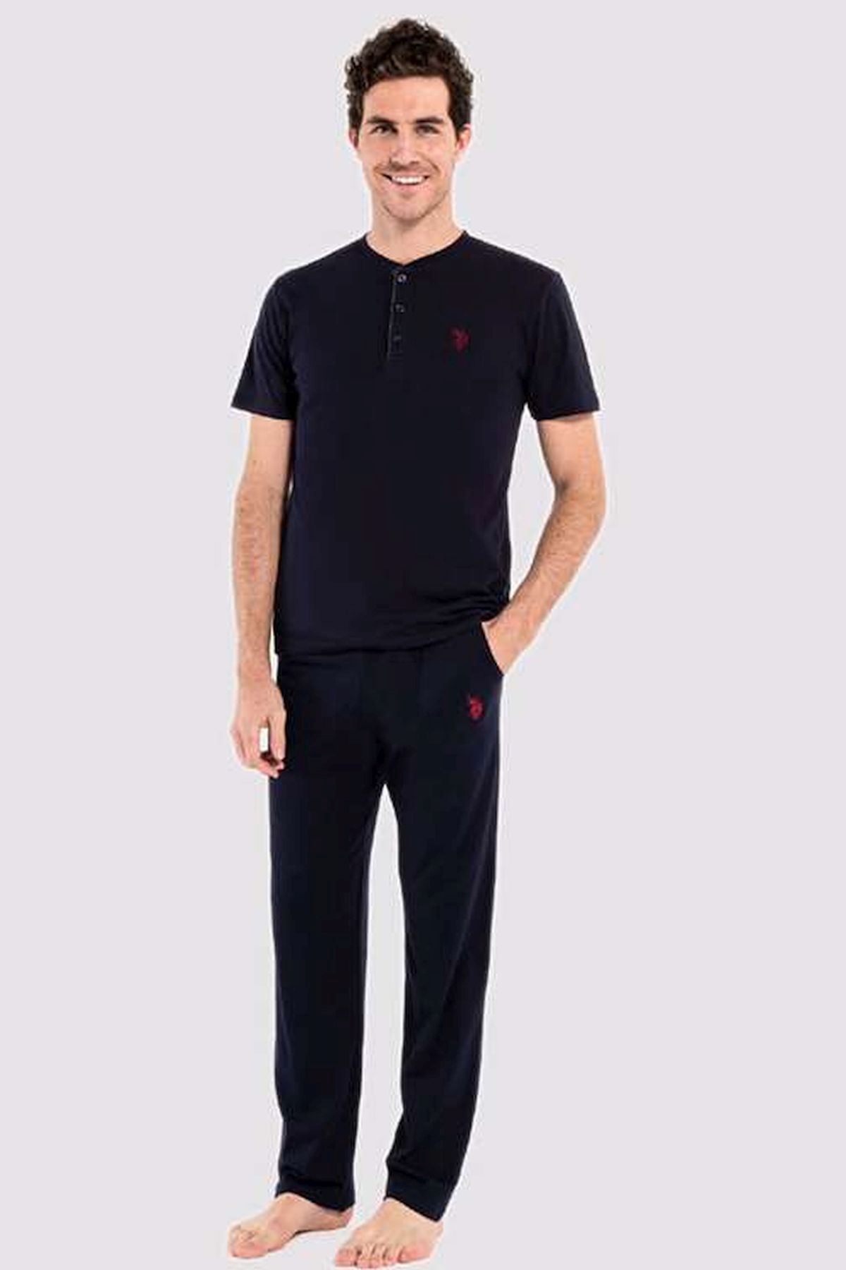 U.s Polo Assn. 12005 Erkek 3Lü Pijama Takım -Lacivert