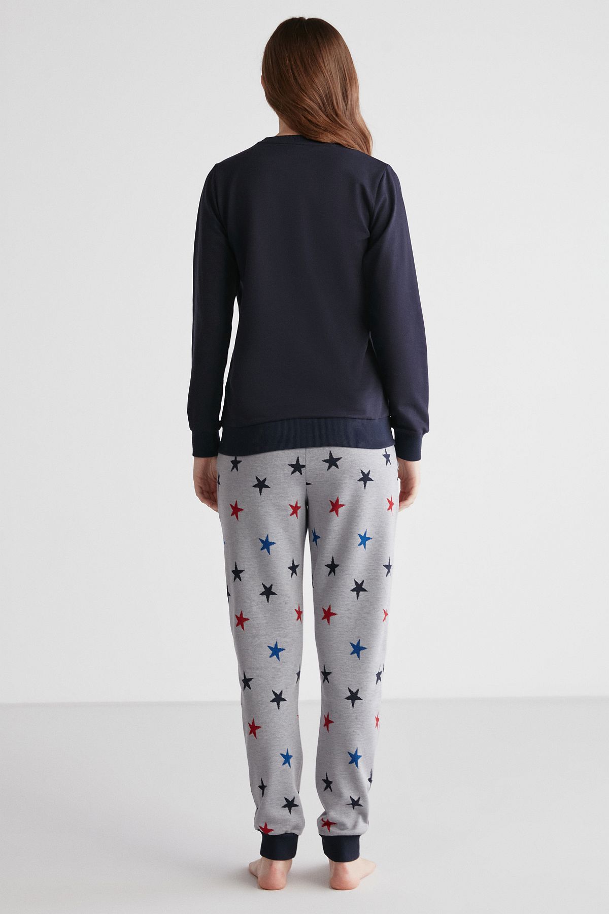 U.s Polo Assn. 16958 Kadın Lacivert Patlı Uzun Kollu Pijama Takımı -Lacivert