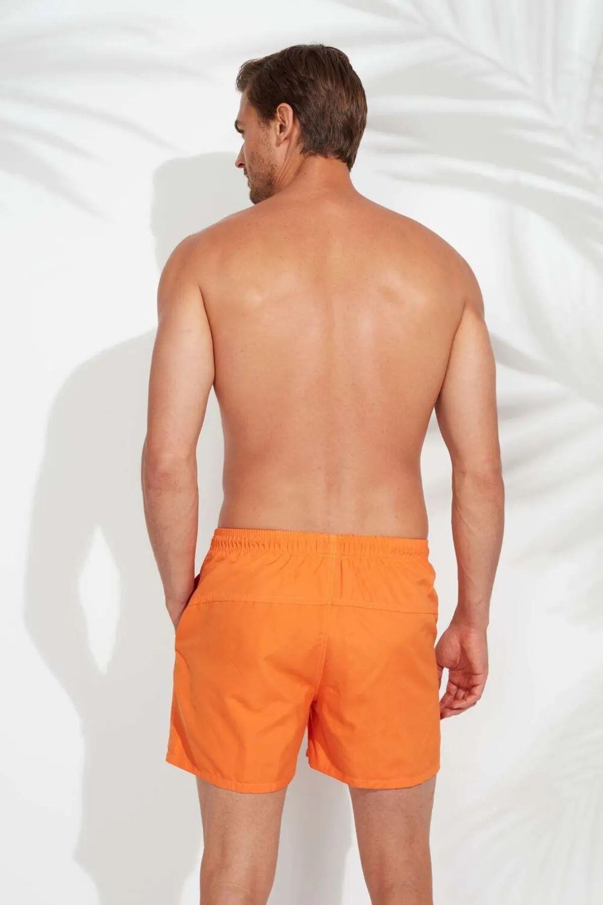 U.s Polo Assn. 21000 Erkek Orta Boy Deniz Şortu-Turuncu