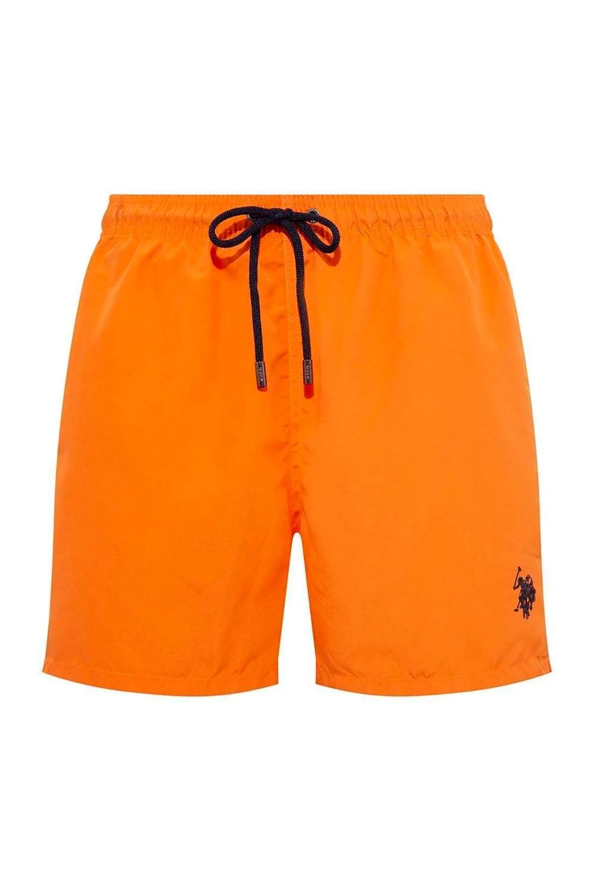 U.s Polo Assn. 21000 Erkek Orta Boy Deniz Şortu-Turuncu