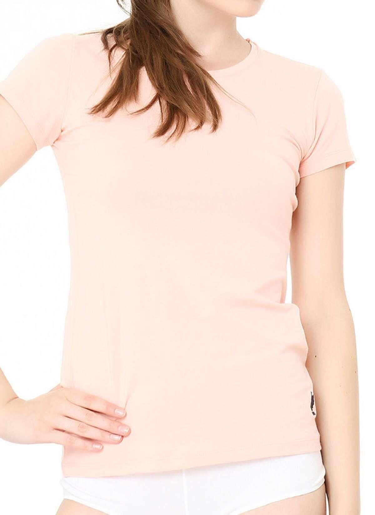 U.s Polo Assn. 66002 Kadın Modal Kısa Kollu Yuvarlak Yaka T-Shirt-Somon