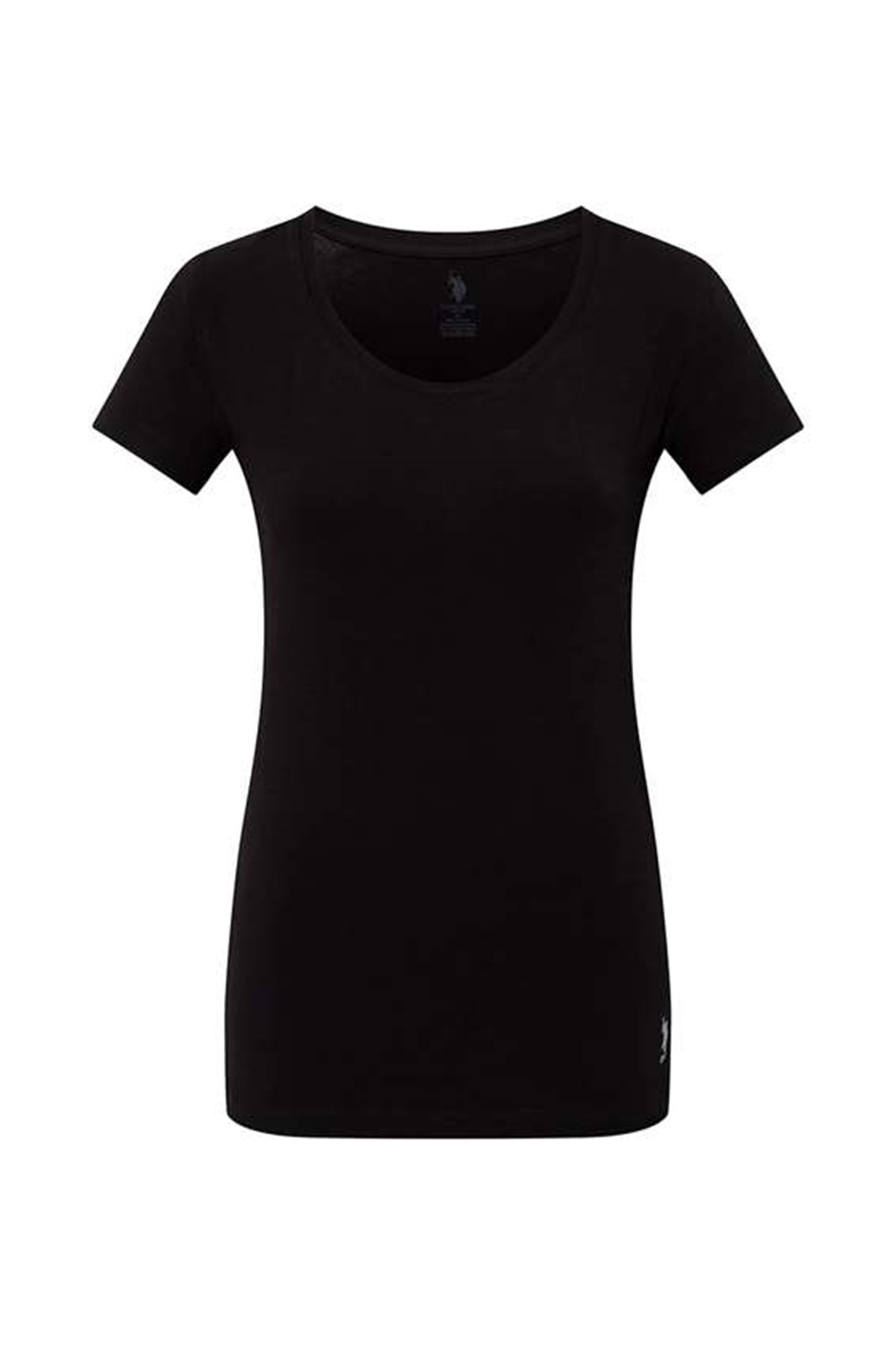 U.s Polo Assn. 66003 Kadın Derin Yuvarlak Yaka T-Shırt-Siyah