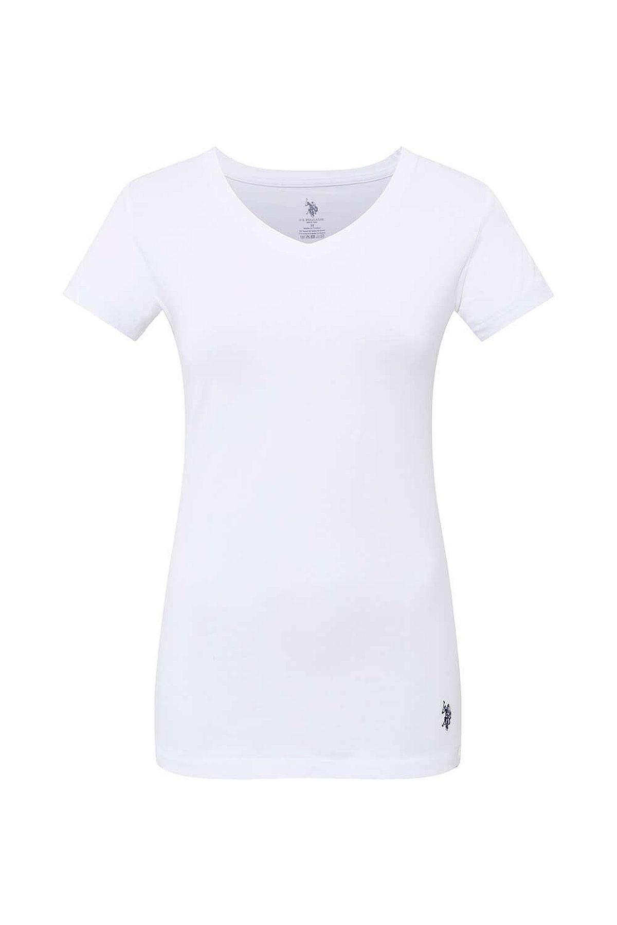 U.s Polo Assn. 66004 Kadın Modal Kısa Kollu V Yaka T-Shirt-Beyaz