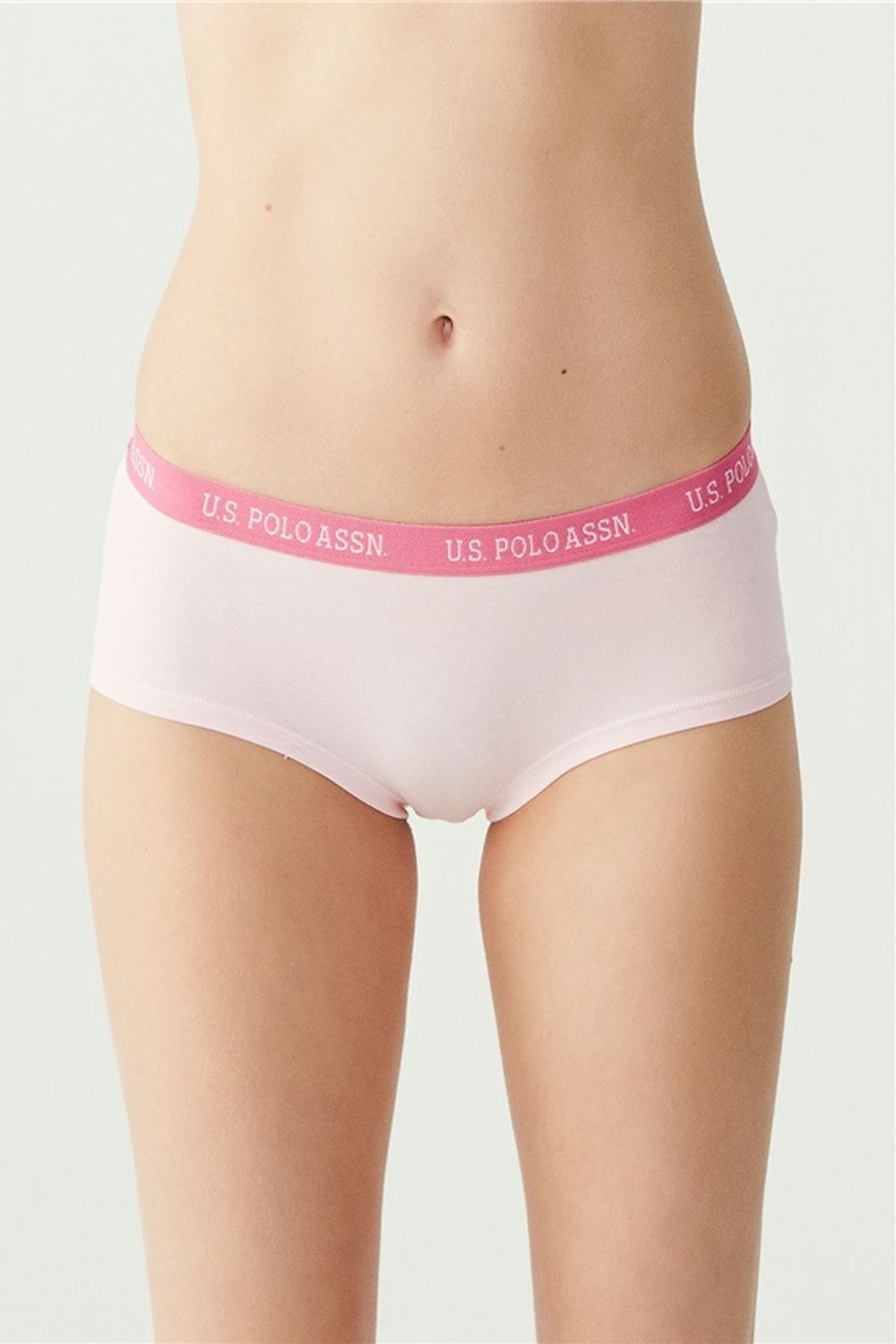 U.s Polo Assn. 66115 Kadın 3 Lü Şort Külot-Pembe&Gri&Mint