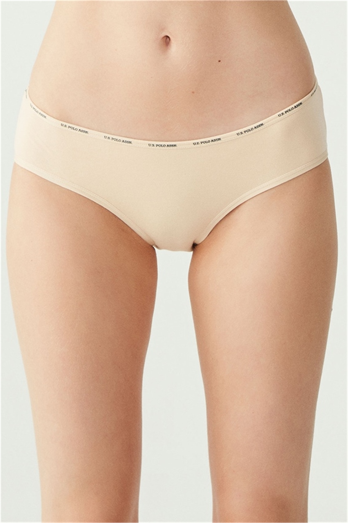 U.s Polo Assn. 67002 Kadın 5 Li Yüksek Bel Slip-Siyah&Ten&Beyaz&Somon&Kırmızı