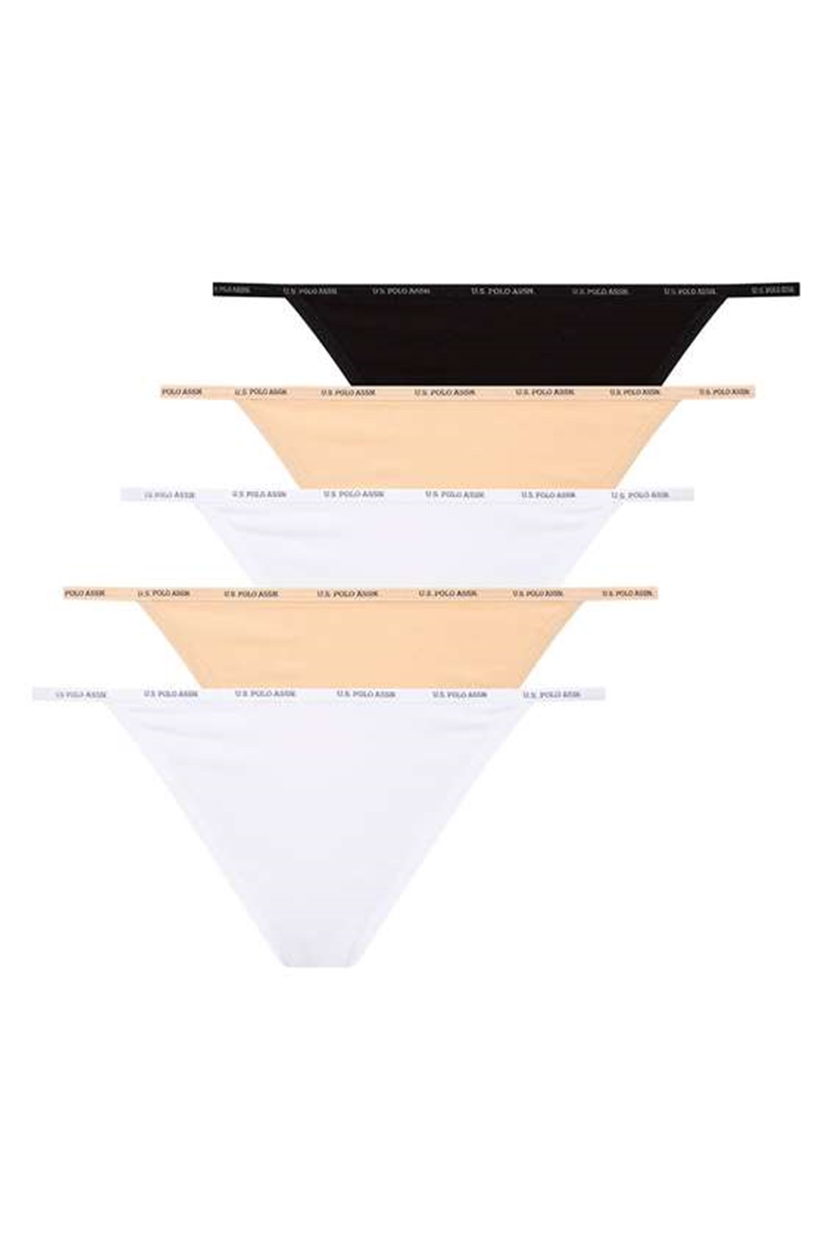 U.s Polo Assn. 67003 Kadın 5 Li Strıng-Siyah&Ten&Beyaz&Ten&Beyaz