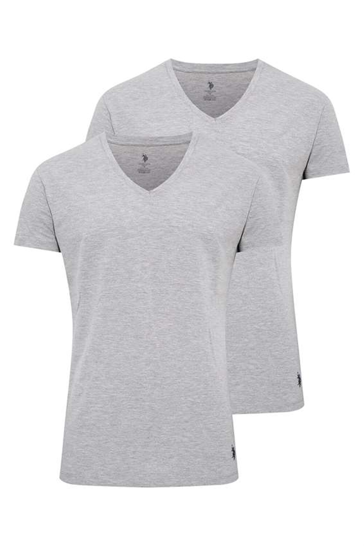 U.s Polo Assn. 80194 Erkek 2 Li Kısa Kol  V Yaka Atlet-Grimelanj