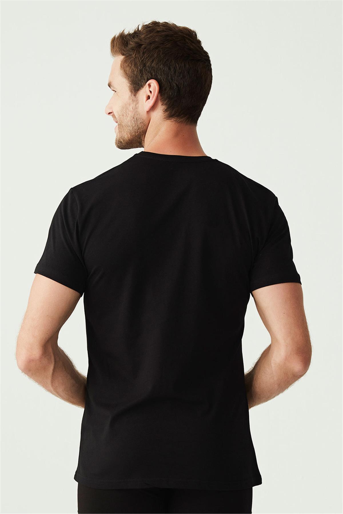 U.s Polo Assn. 80197 Erkek 2li Yuvarlak Yaka Yarım Kol Atlet-Siyah