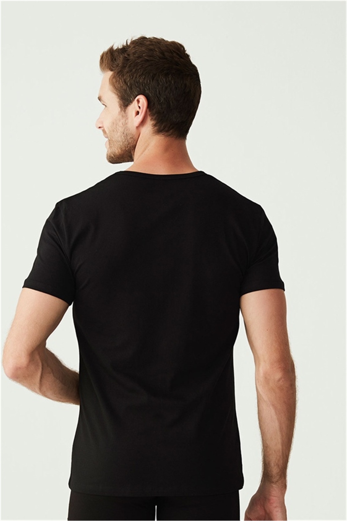 U.s Polo Assn. 80199 Erkek 2 Li Kısa Kol V Yaka  Atlet -Siyah