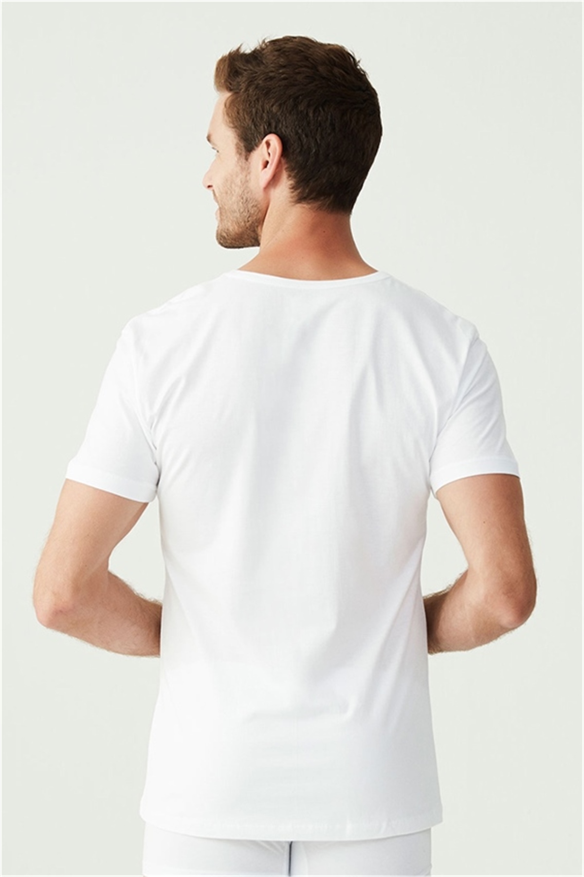 U.s Polo Assn. 80199 Erkek 2 Li Kısa Kol V Yaka  Atlet -Beyaz