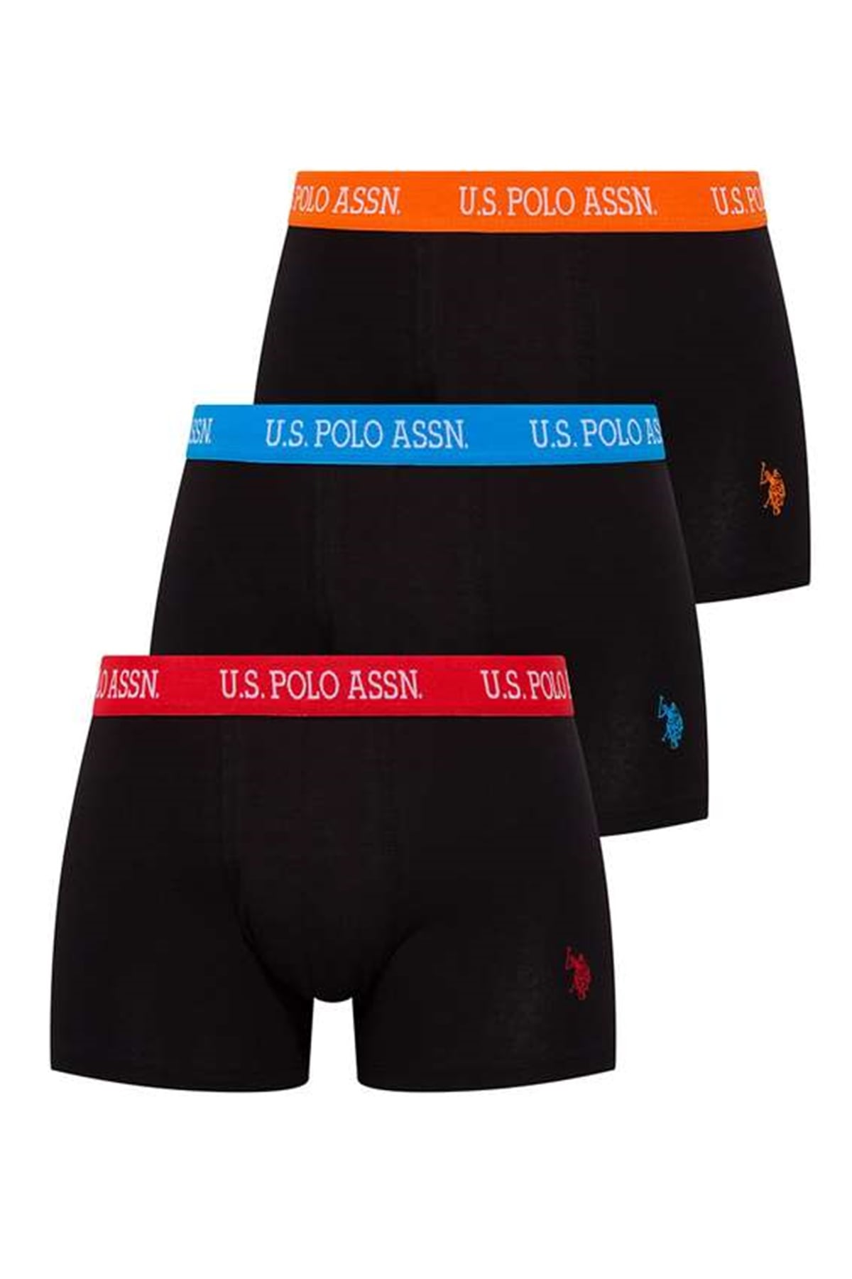U.s Polo Assn. 80253 Erkek 3 Lü Boxer-Siyah