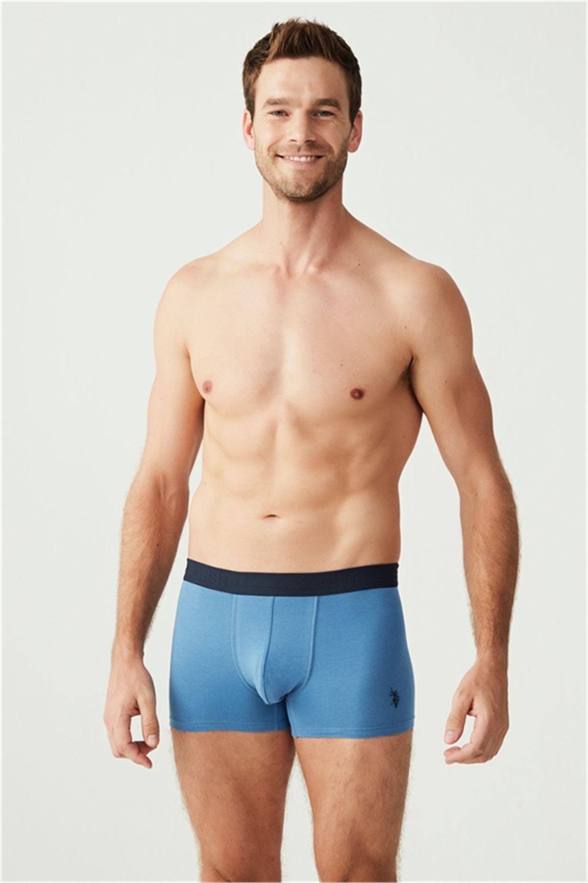 U.s Polo Assn. 80256 Erkek 3 Lü Boxer-İndigo&Lacivert&İndigobaskılı