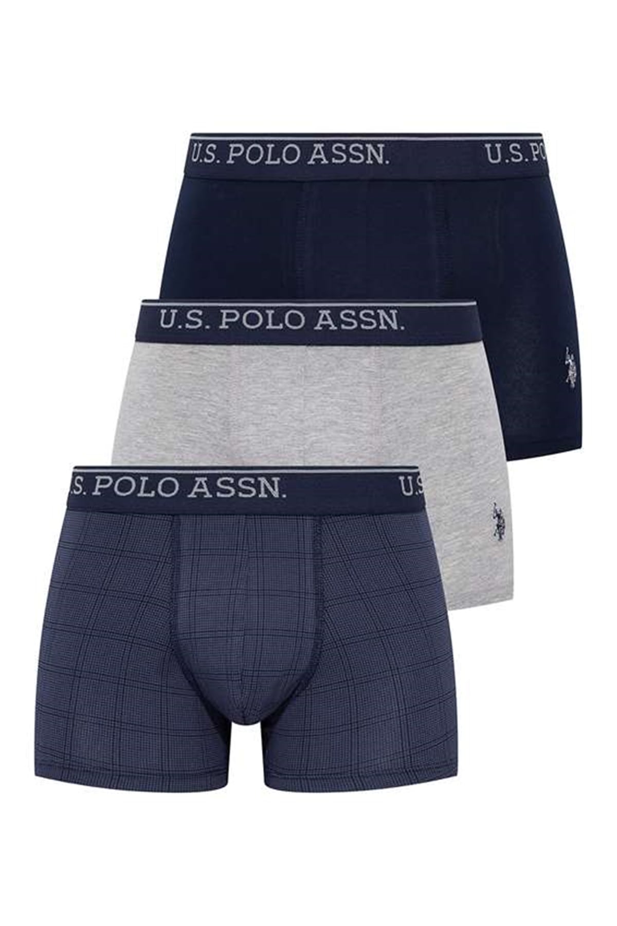 U.s Polo Assn. 80263 Erkek 3 Lü Boxer-Lacivert&Grimelanj&İndigobaskılı