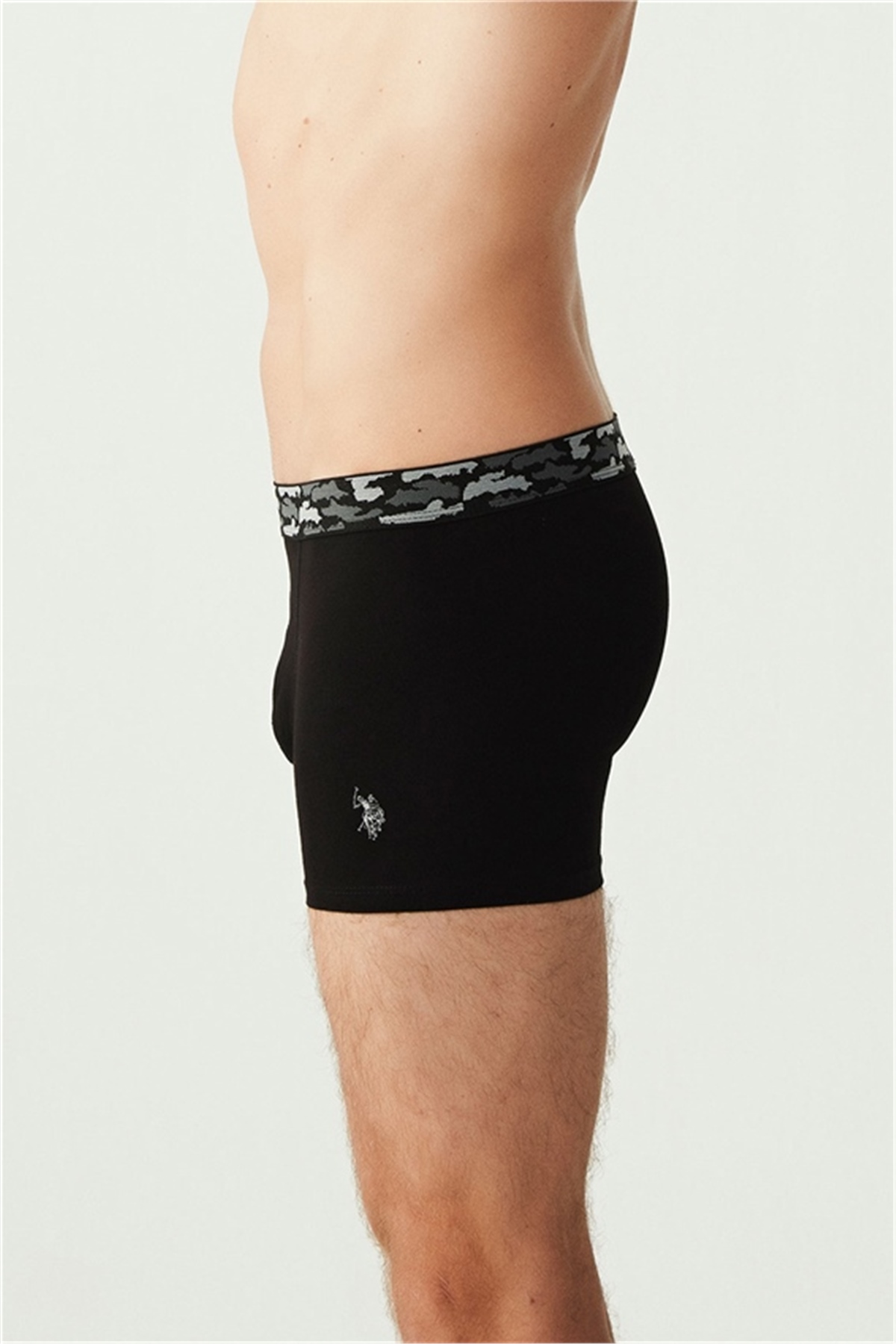 U.s Polo Assn. 80300 Erkek 3 Lü Boxer-Siyah&Antrasitmelanj&Kamuflaj