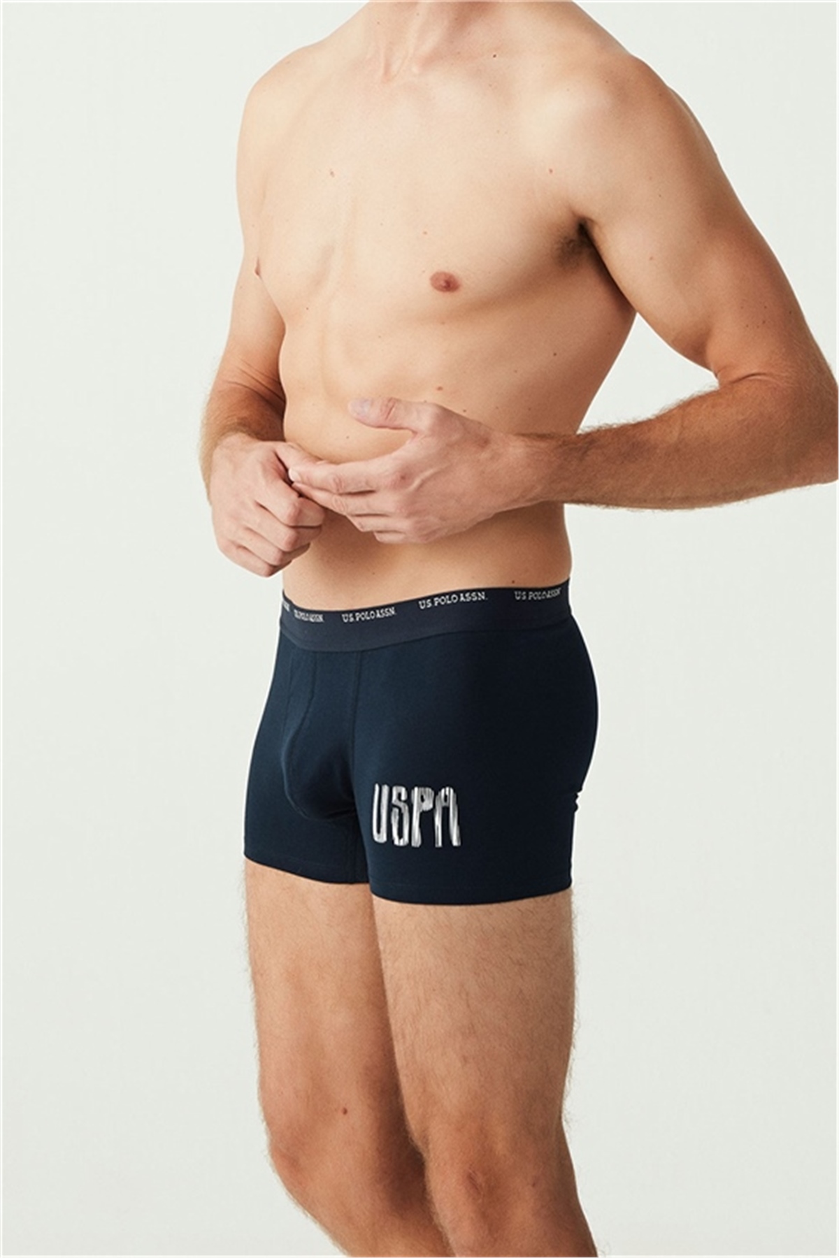 U.s Polo Assn. 80338 Erkek 3 Lü Boxer-Lacivert&Lacivertmelanj&Baskılı