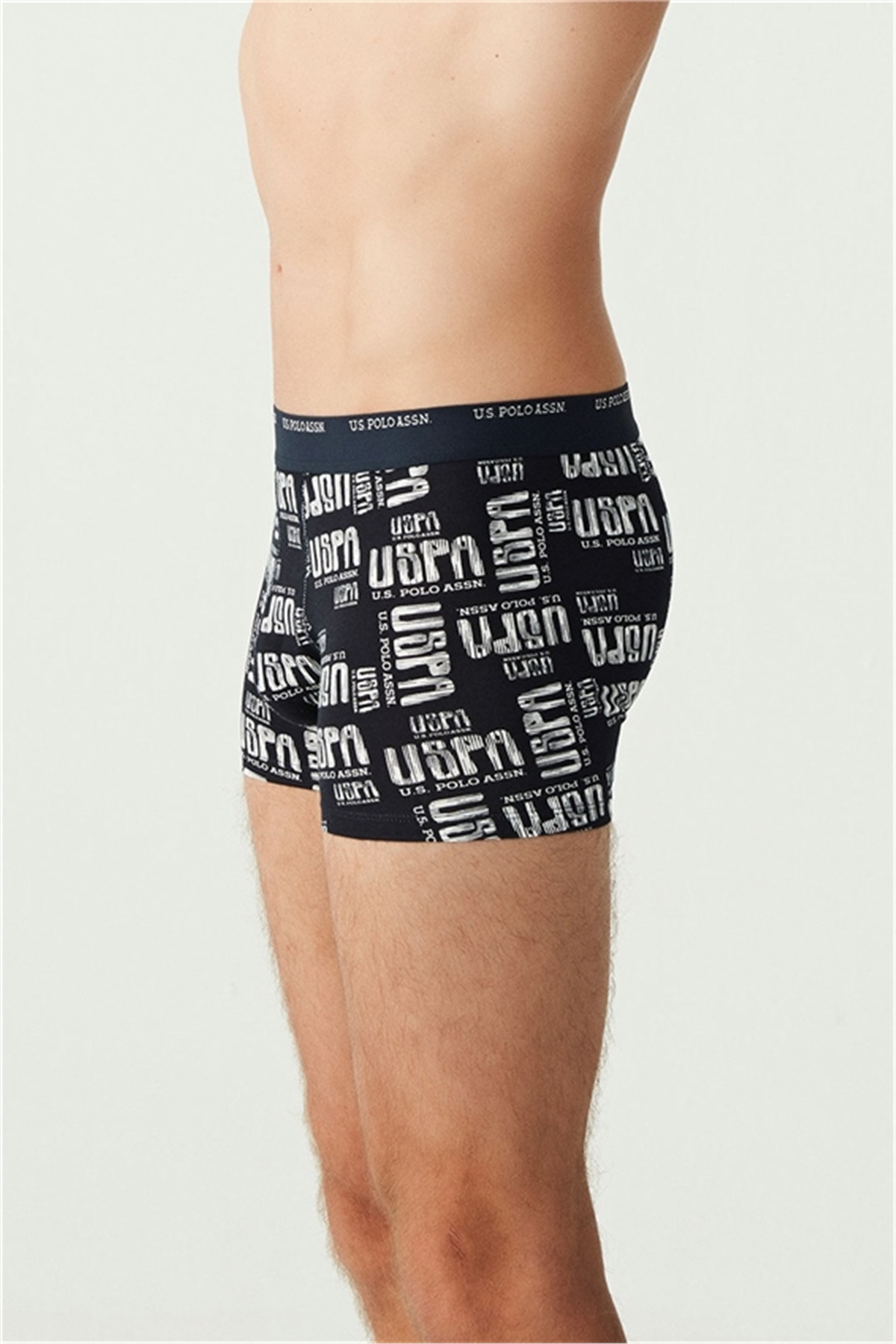 U.s Polo Assn. 80338 Erkek 3 Lü Boxer-Lacivert&Lacivertmelanj&Baskılı