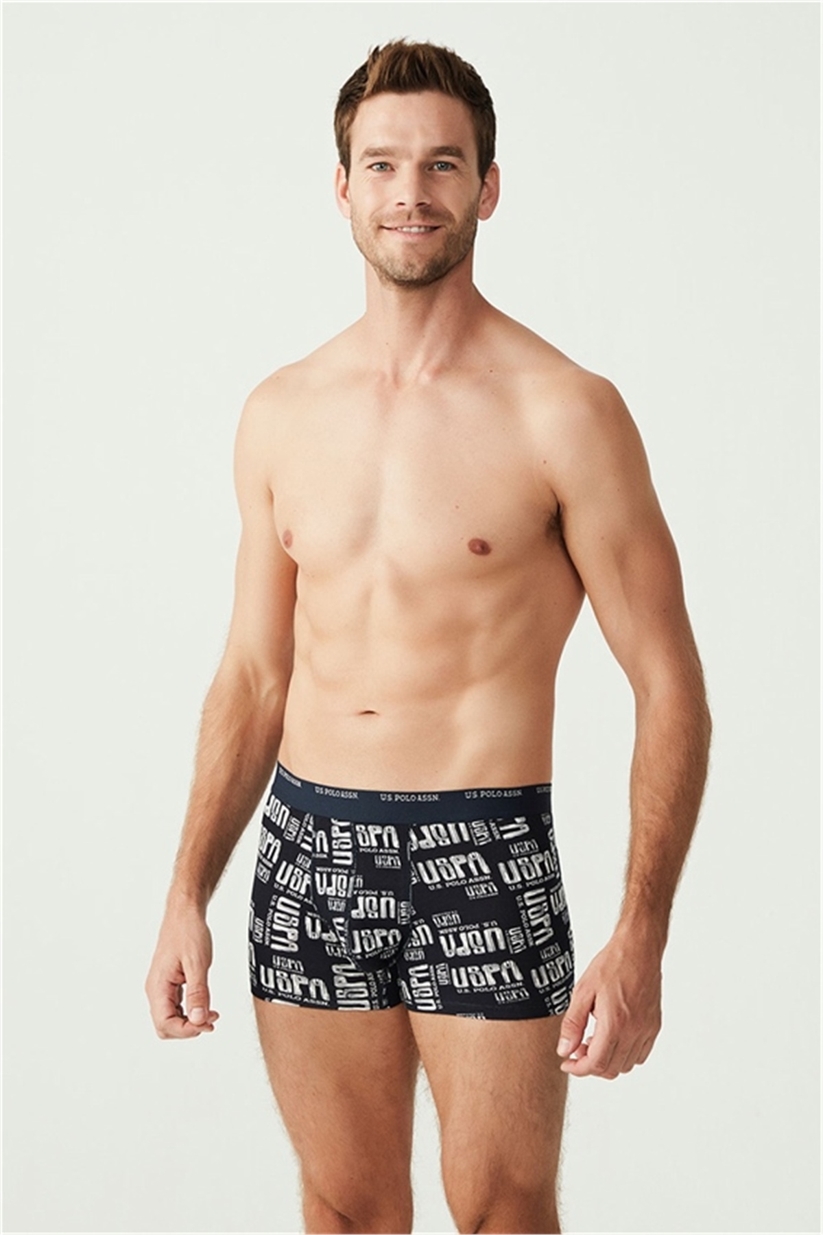 U.s Polo Assn. 80338 Erkek 3 Lü Boxer-Lacivert&Lacivertmelanj&Baskılı