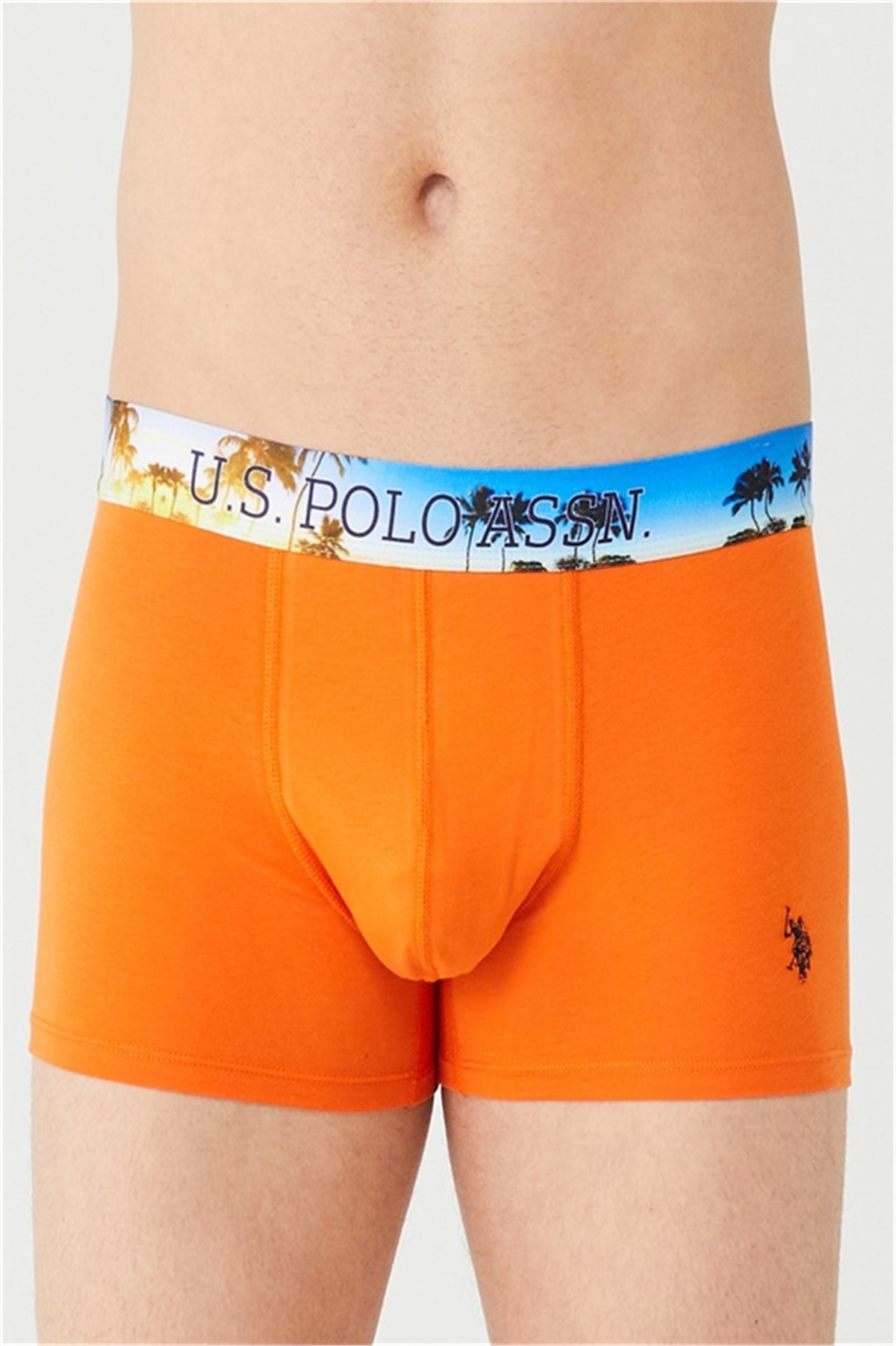 U.s Polo Assn. 80434 Erkek 3 Lü Boxer-Sax&Antrasitmelanj&Turuncu