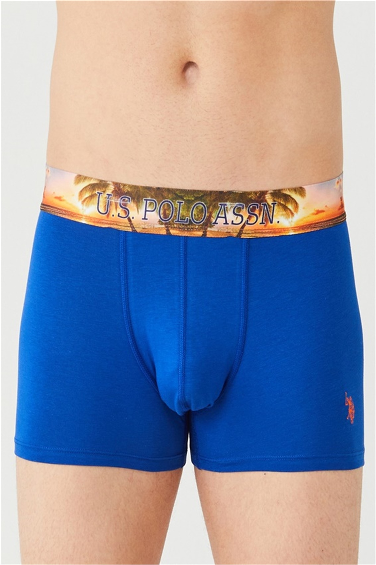 U.s Polo Assn. 80434 Erkek 3 Lü Boxer-Sax&Antrasitmelanj&Turuncu