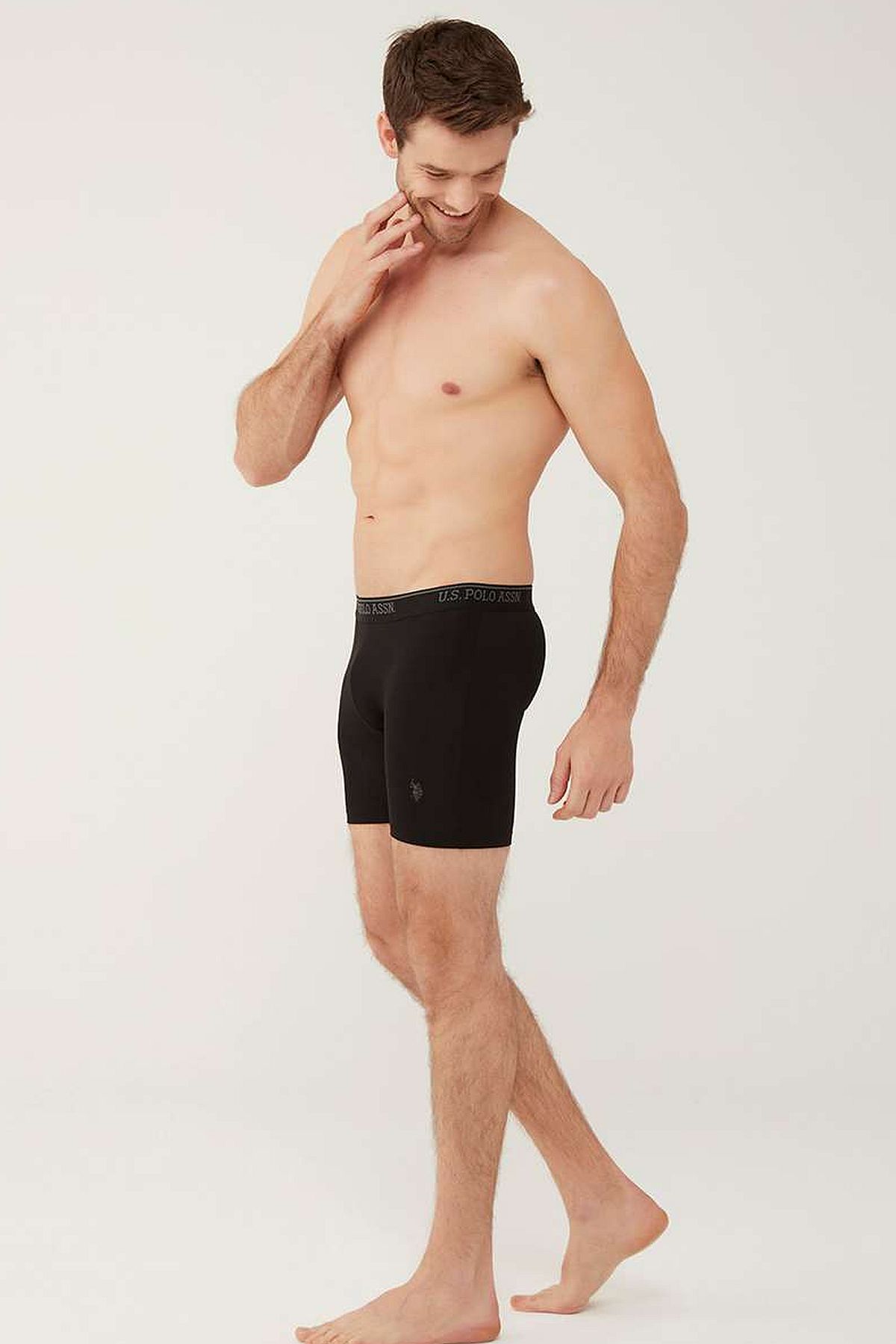 U.s Polo Assn. 80454 Erkek 3lü Uzun Paçalı Boxer-Siyah