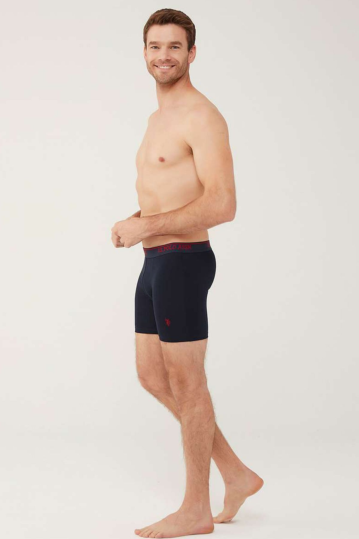 U.s Polo Assn. 80454 Erkek 3lü Uzun Paçalı Boxer-Kırmızı&Grimelanj&Lacivert